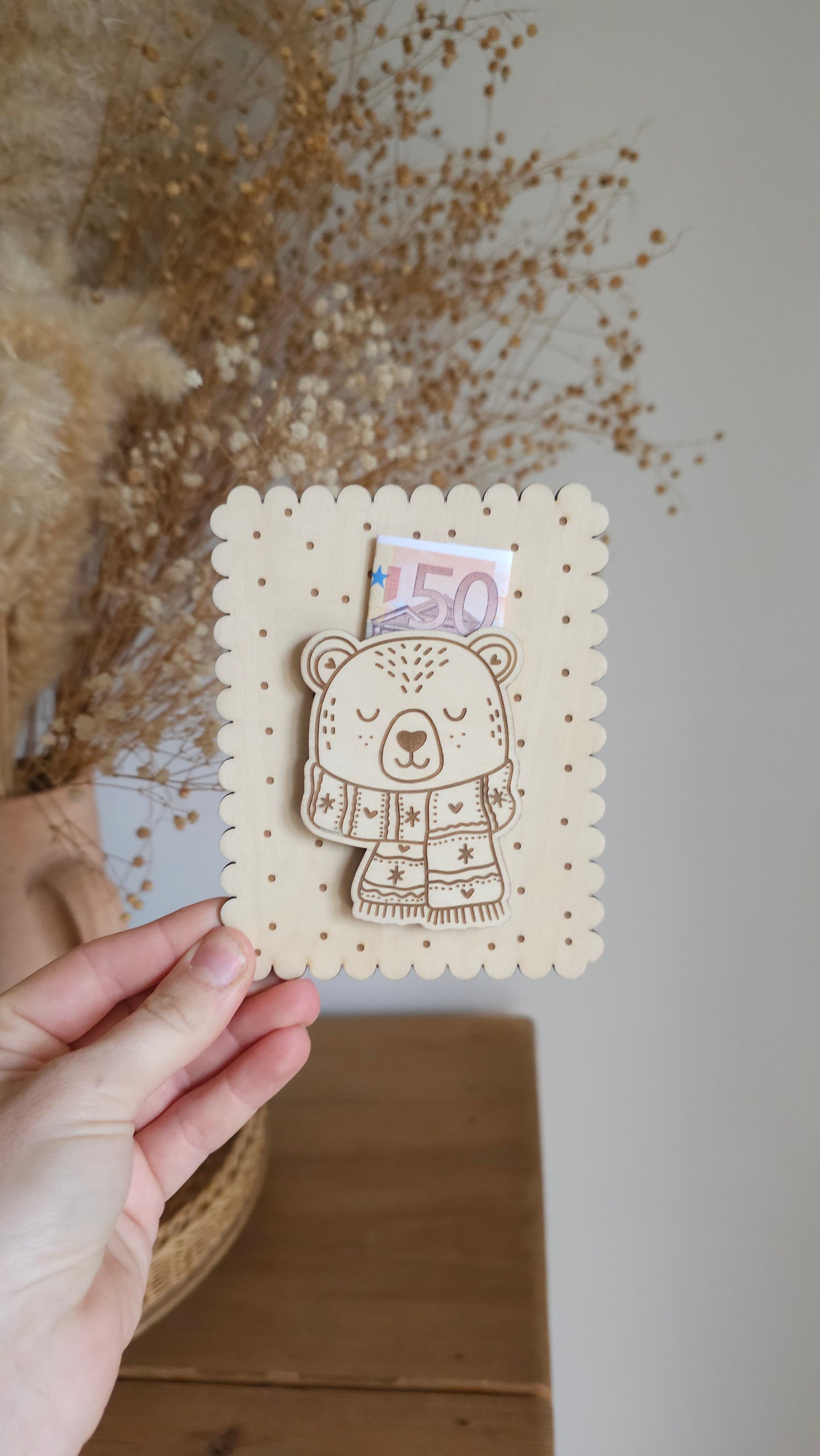 Carte en bois pour Noël