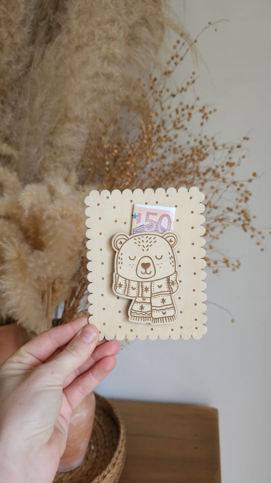 Carte en bois pour Noël