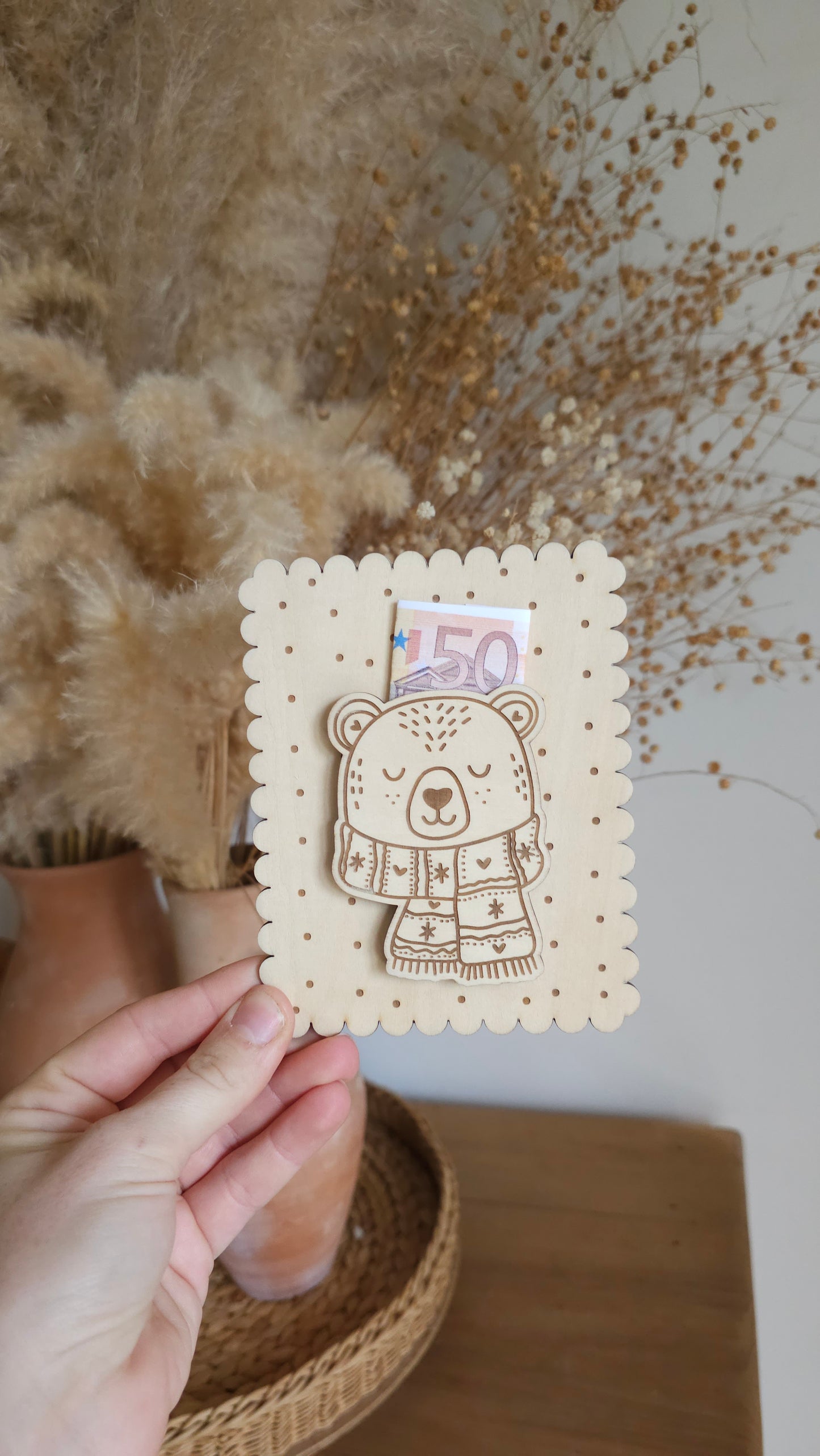 Carte en bois pour Noël