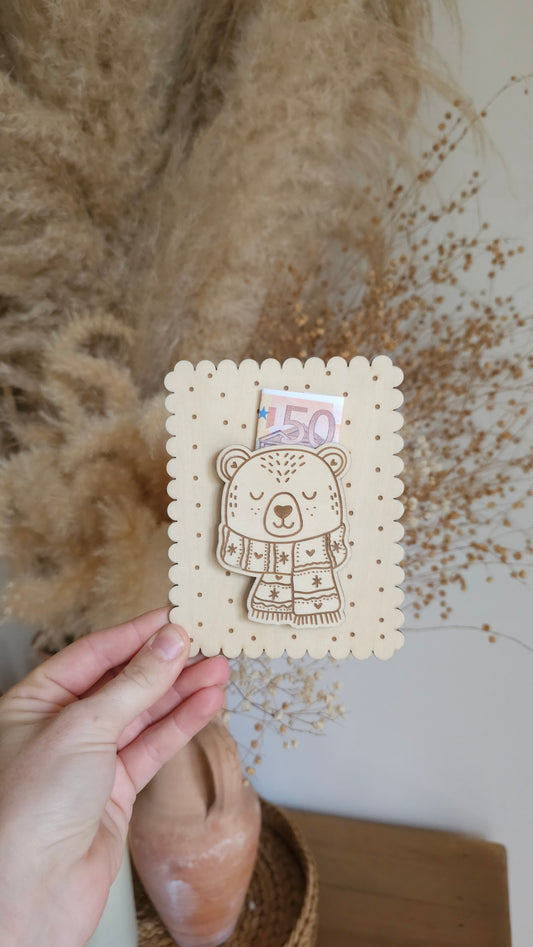 Carte en bois pour Noël