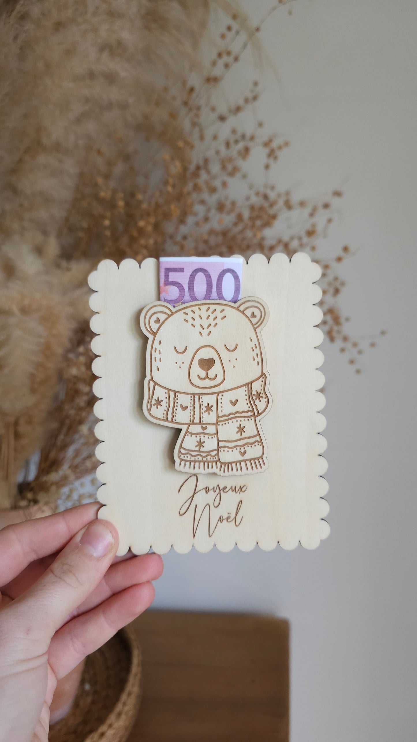 Carte en bois pour Noël