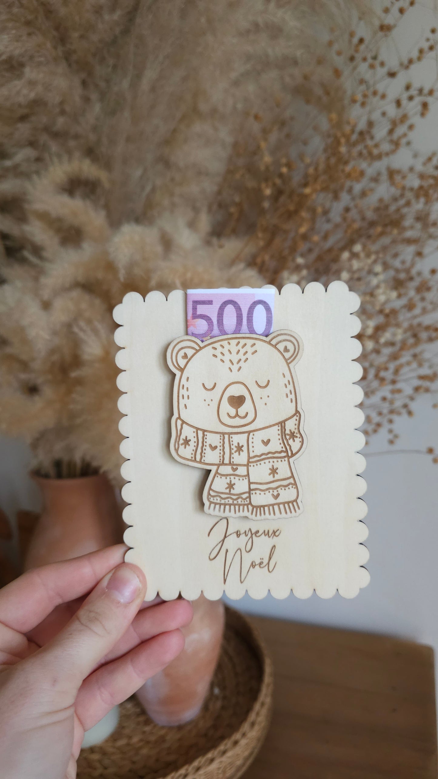 Carte en bois pour Noël