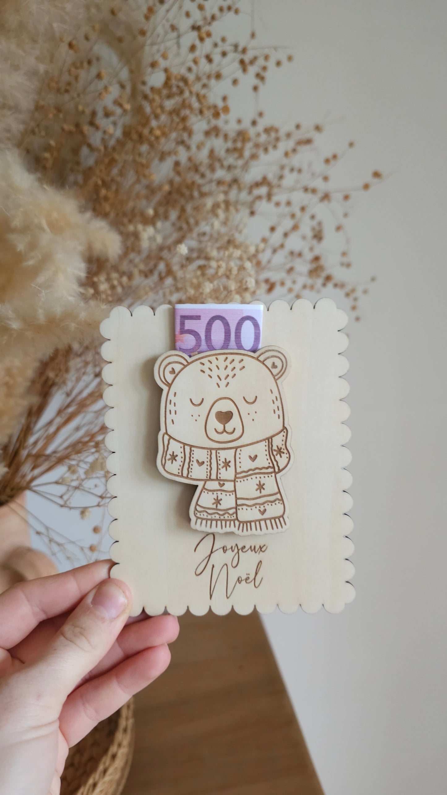 Carte en bois pour Noël