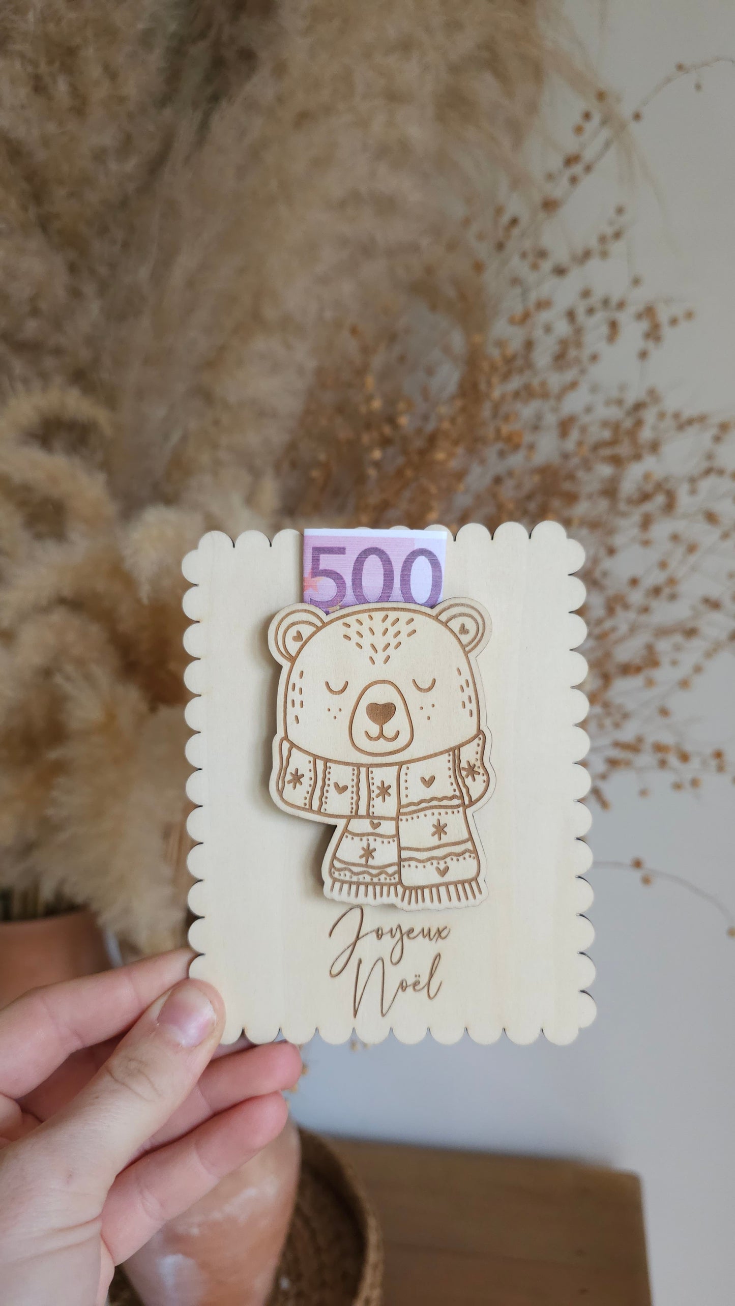 Carte en bois pour Noël
