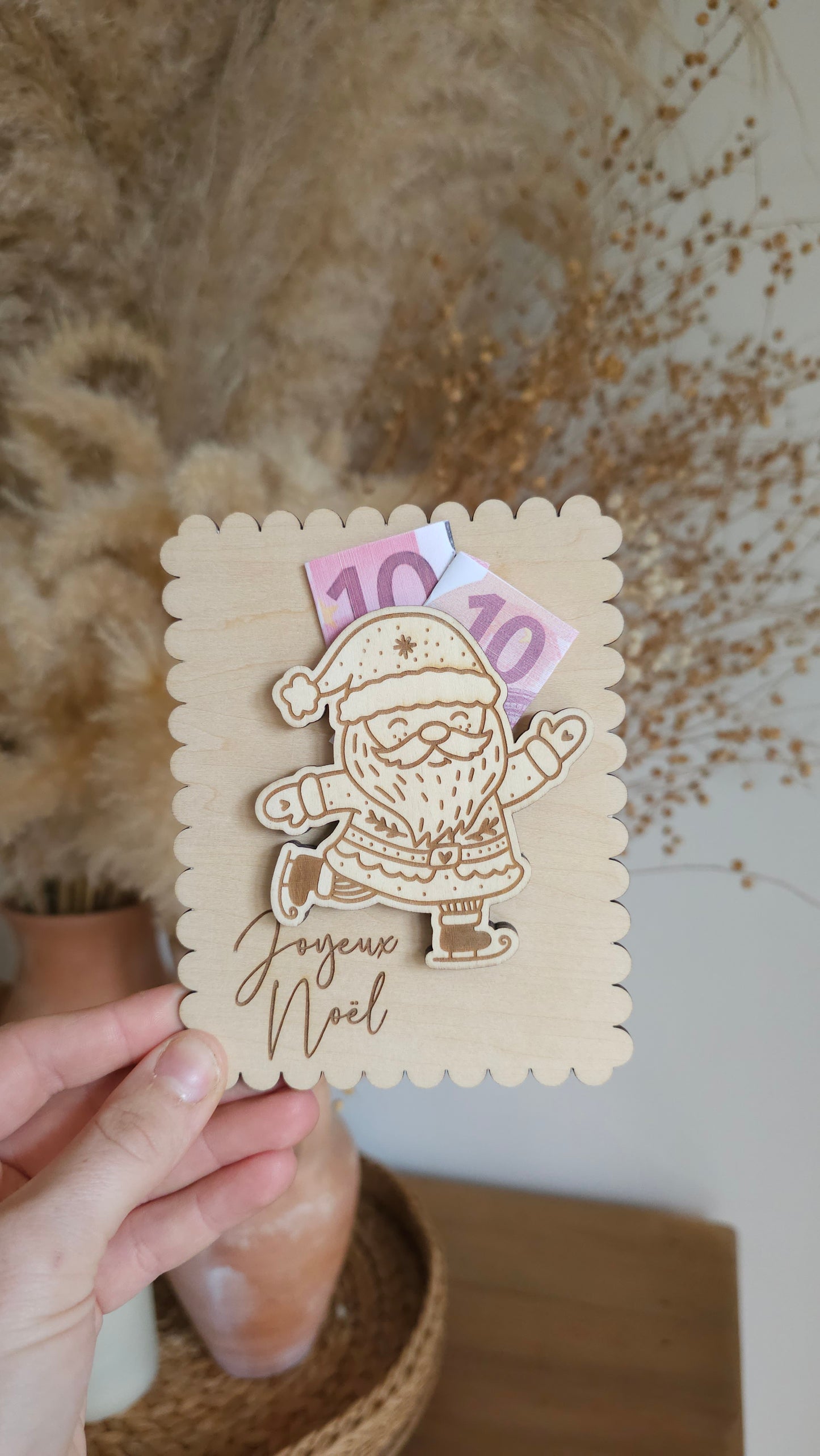 Carte en bois pour Noël