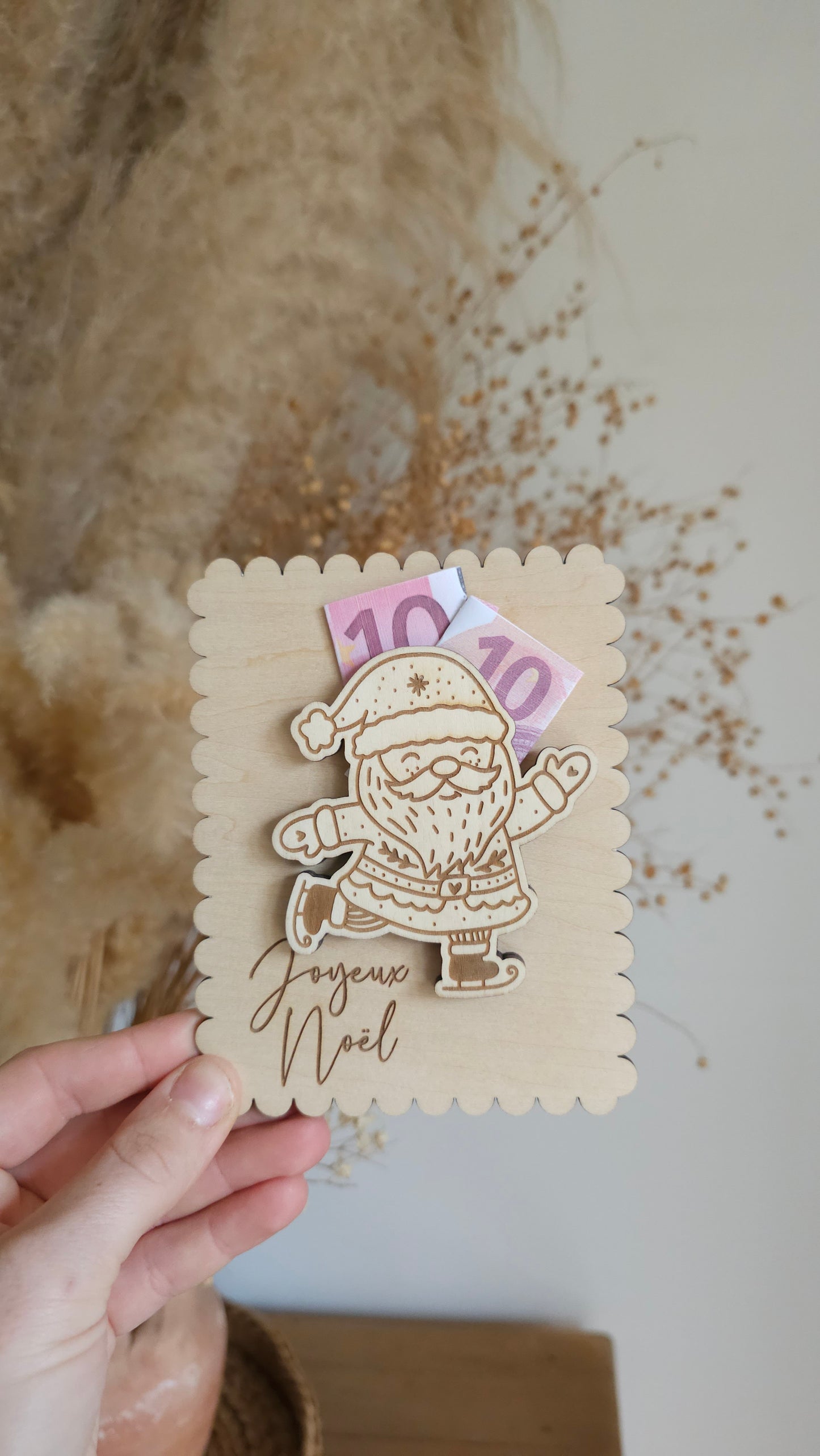 Carte en bois pour Noël