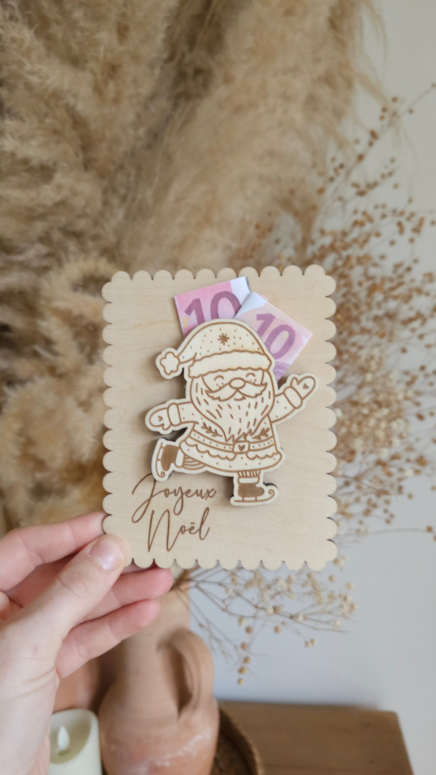 Carte en bois pour Noël