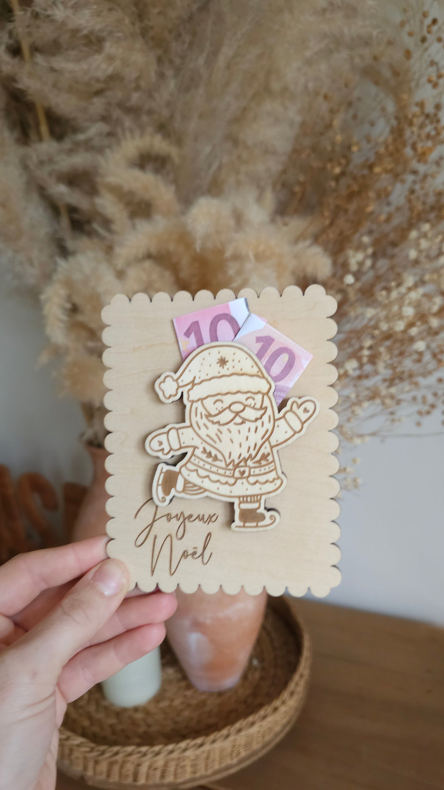Carte en bois pour Noël