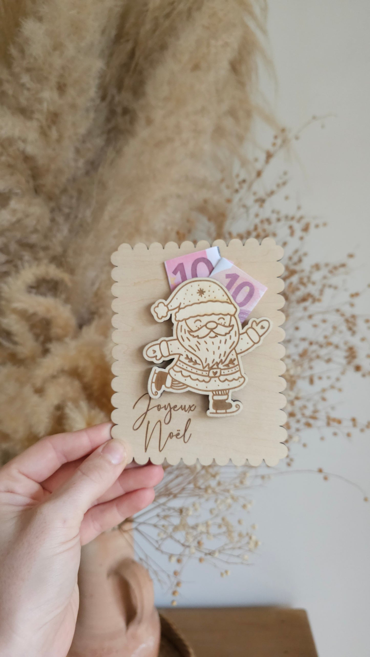 Carte en bois pour Noël