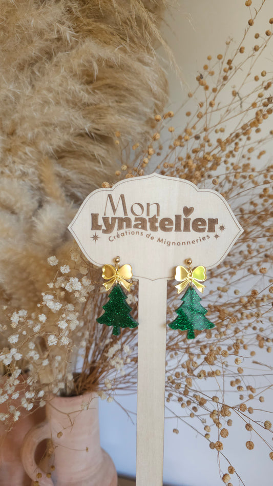Boucles d'oreilles Sapin de Noël