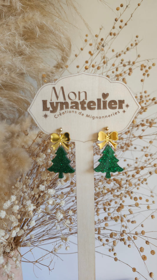 Boucles d'oreilles Sapin de Noël