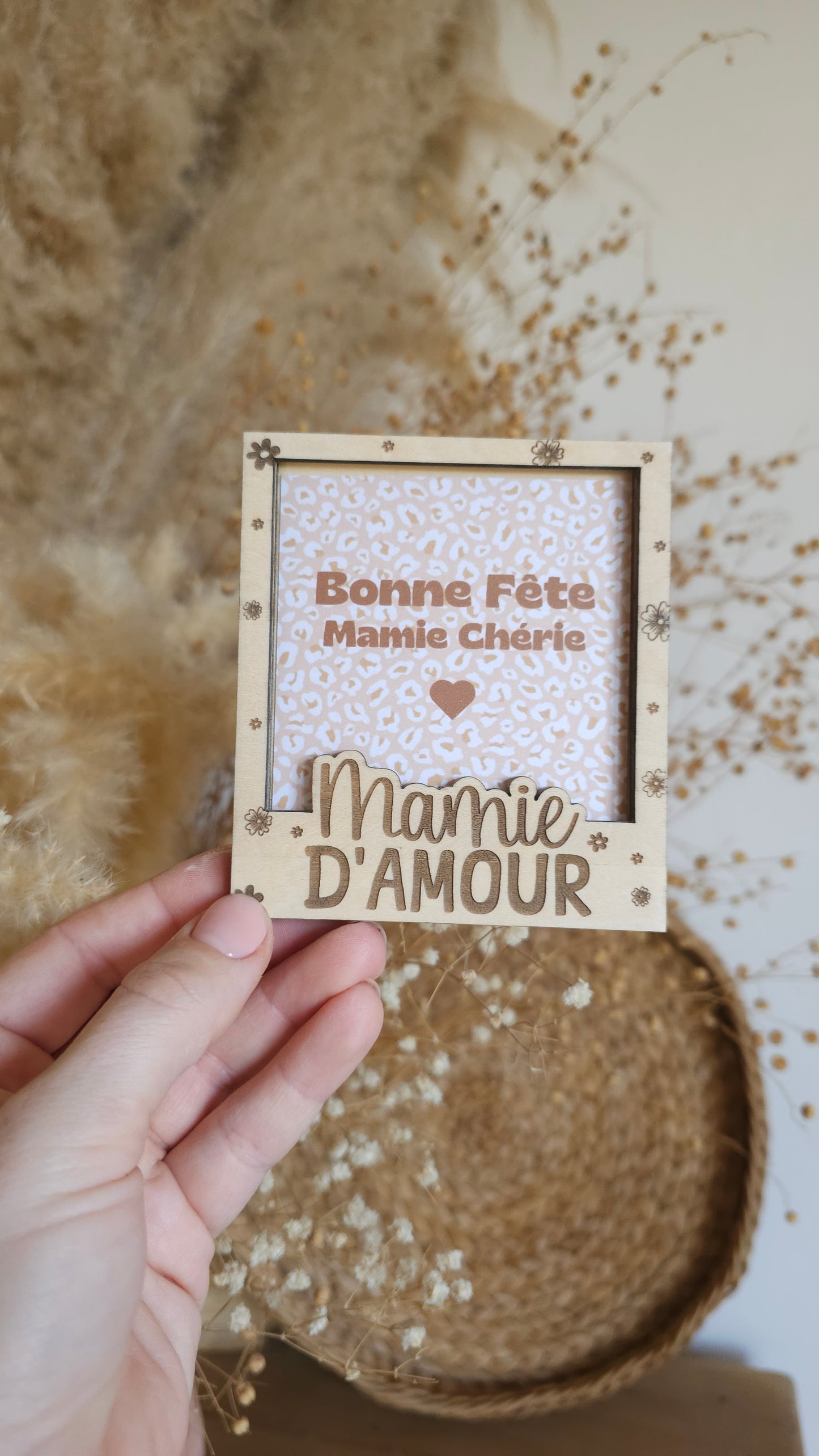 Cadre Polaroid en bois personnalisé – Spécial Fête des Mamies