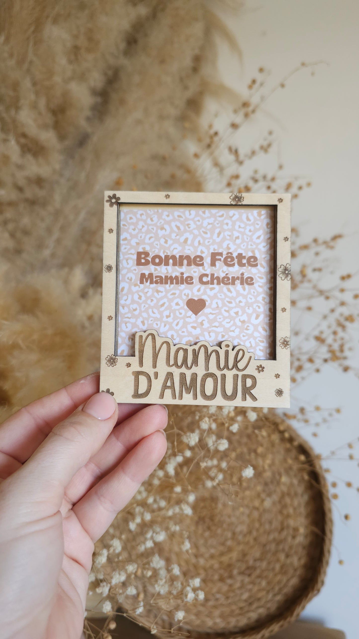 Cadre Polaroid en bois personnalisé – Spécial Fête des Mamies