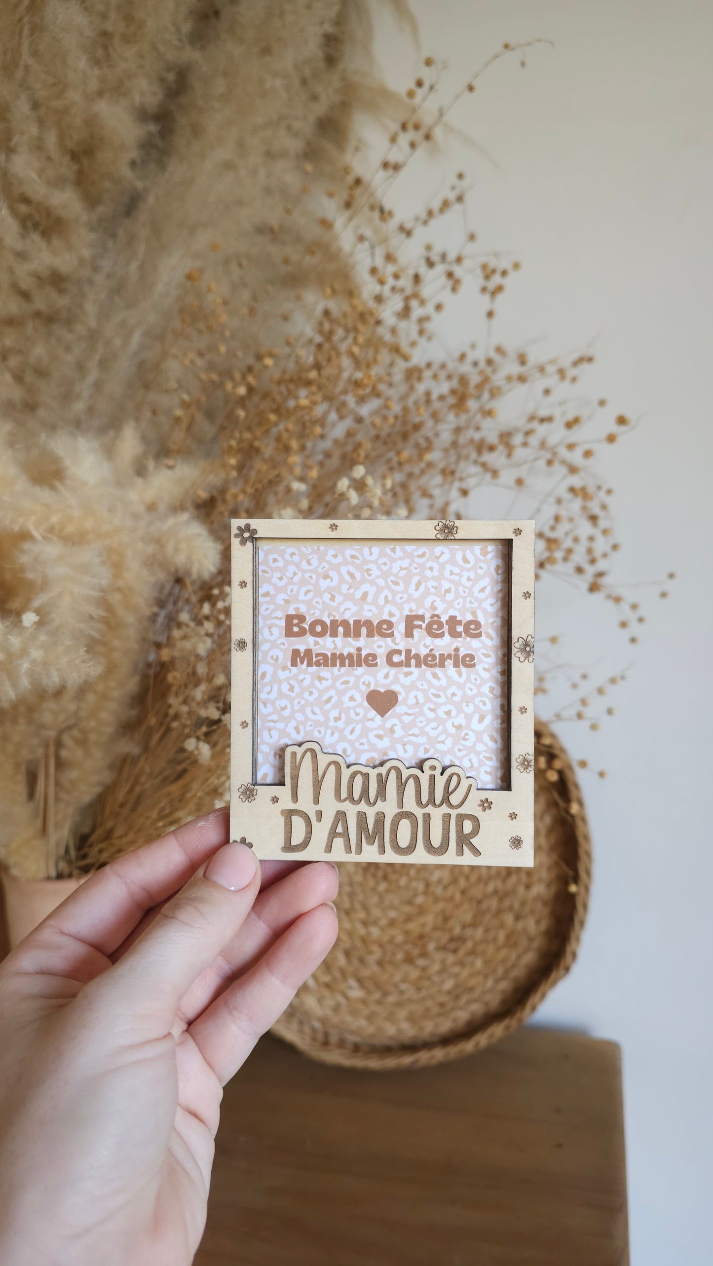 Cadre Polaroid en bois personnalisé – Spécial Fête des Mamies