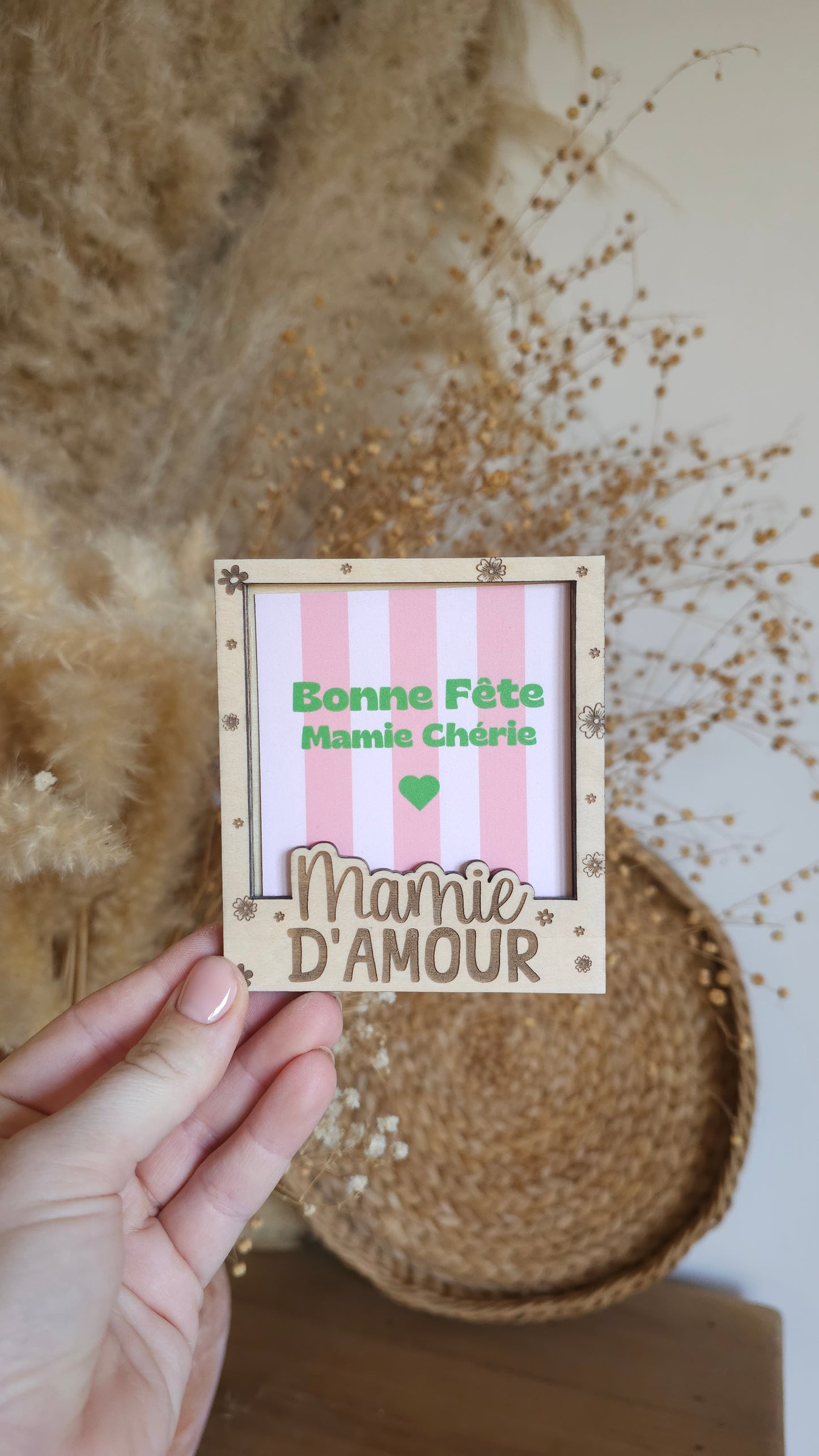 Cadre Polaroid en bois personnalisé – Spécial Fête des Mamies