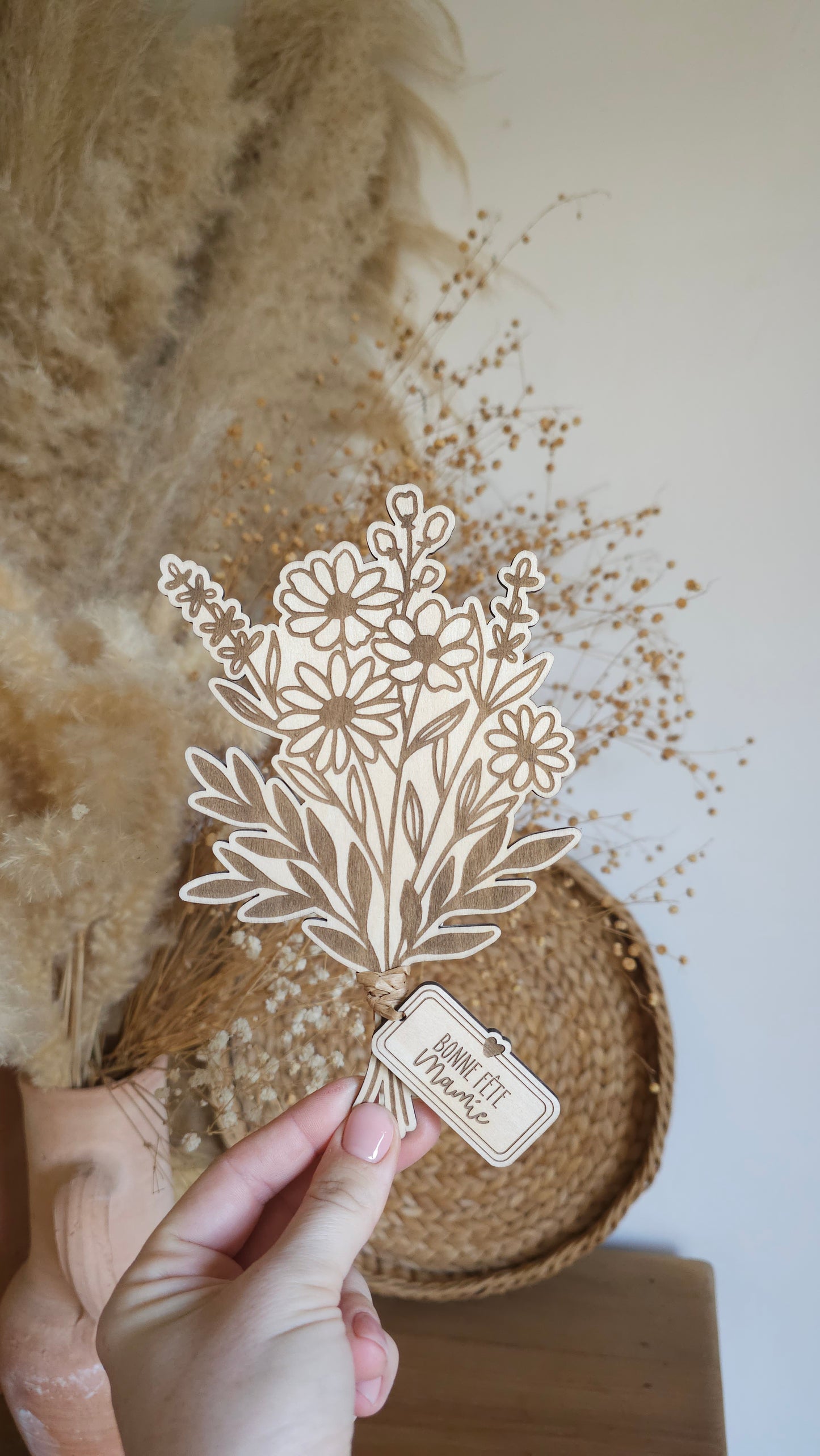Mon beau bouquet de fleur en bois - Bonne fête mamie