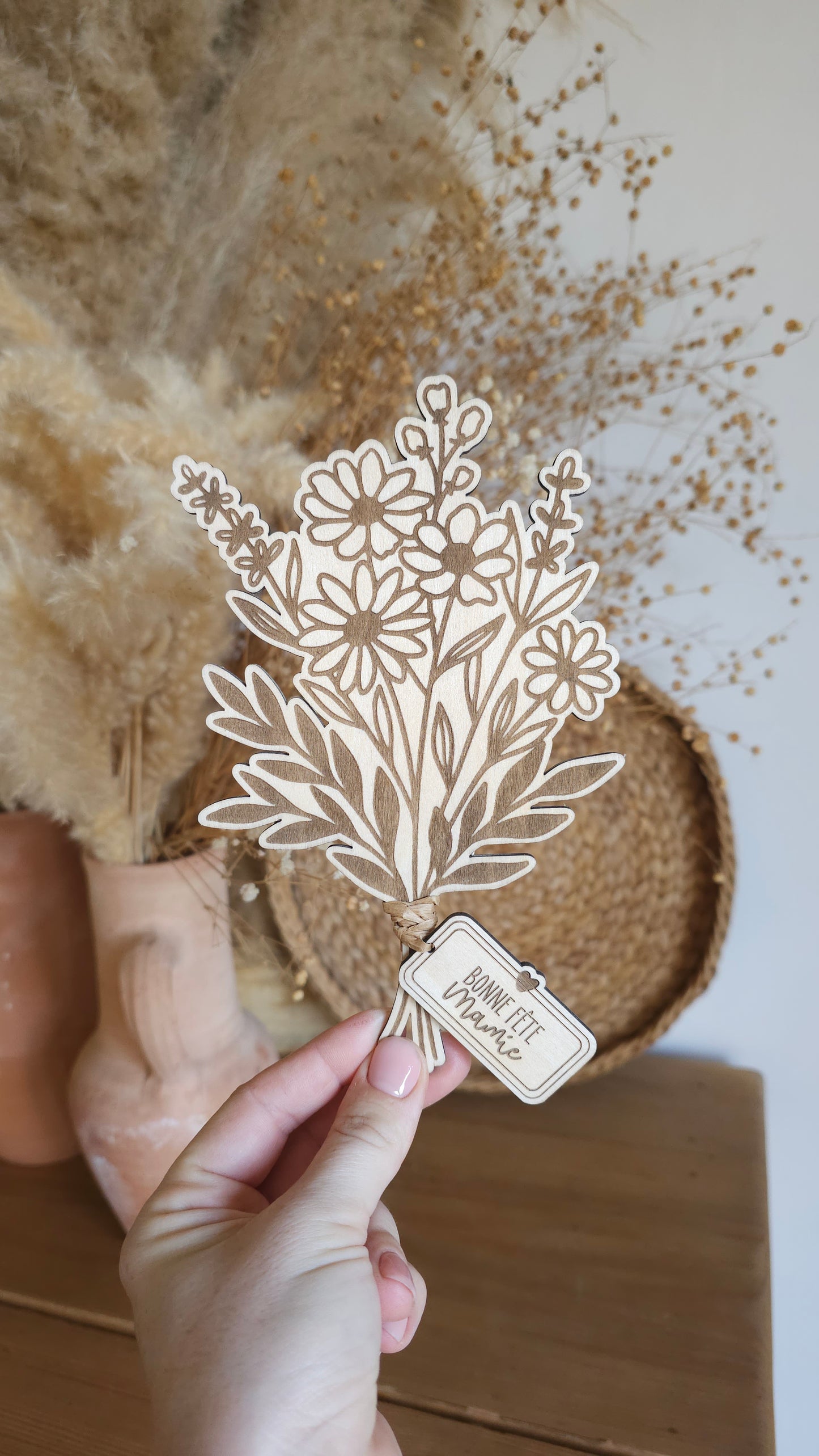 Mon beau bouquet de fleur en bois - Bonne fête mamie