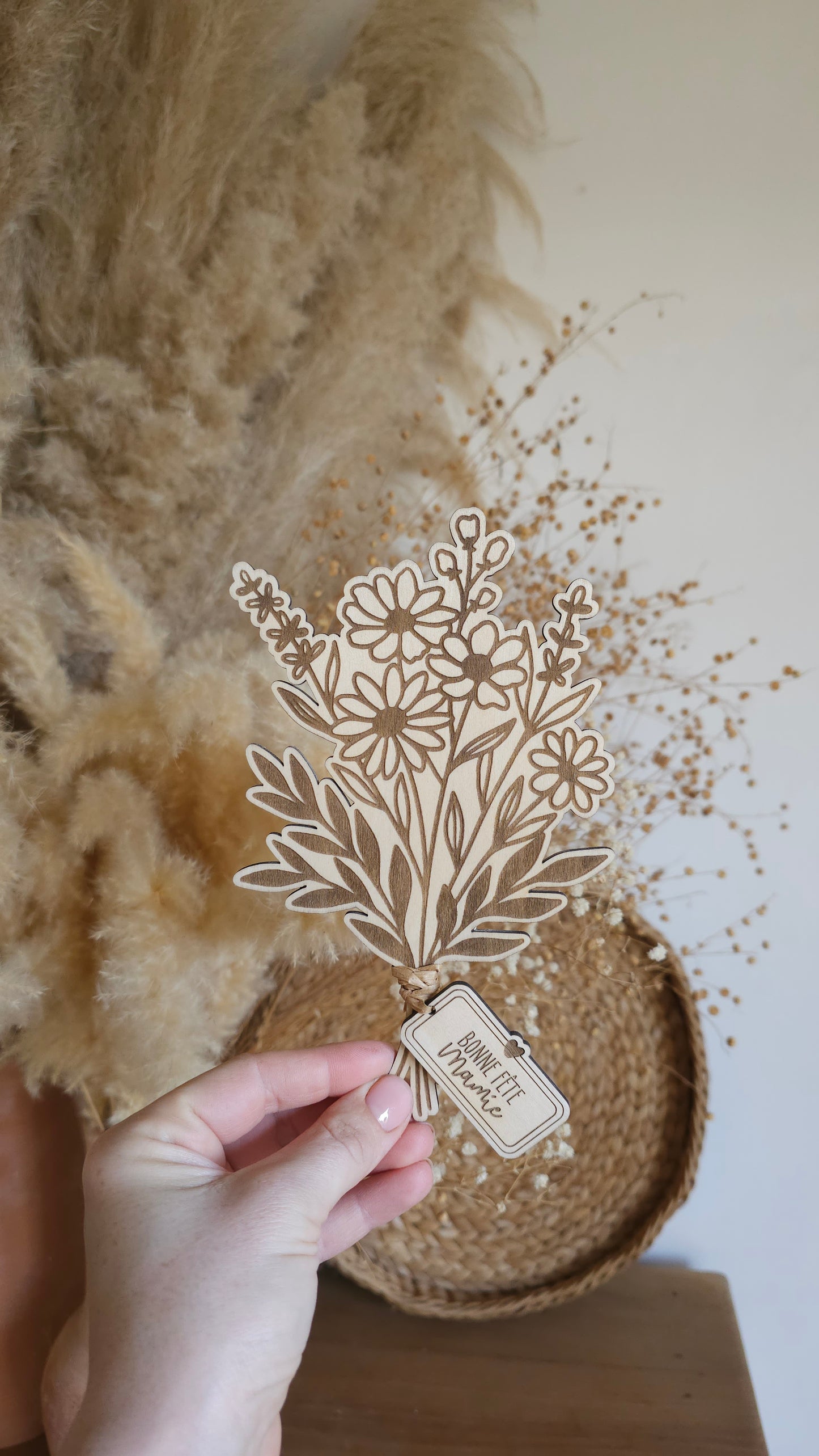 Mon beau bouquet de fleur en bois - Bonne fête mamie