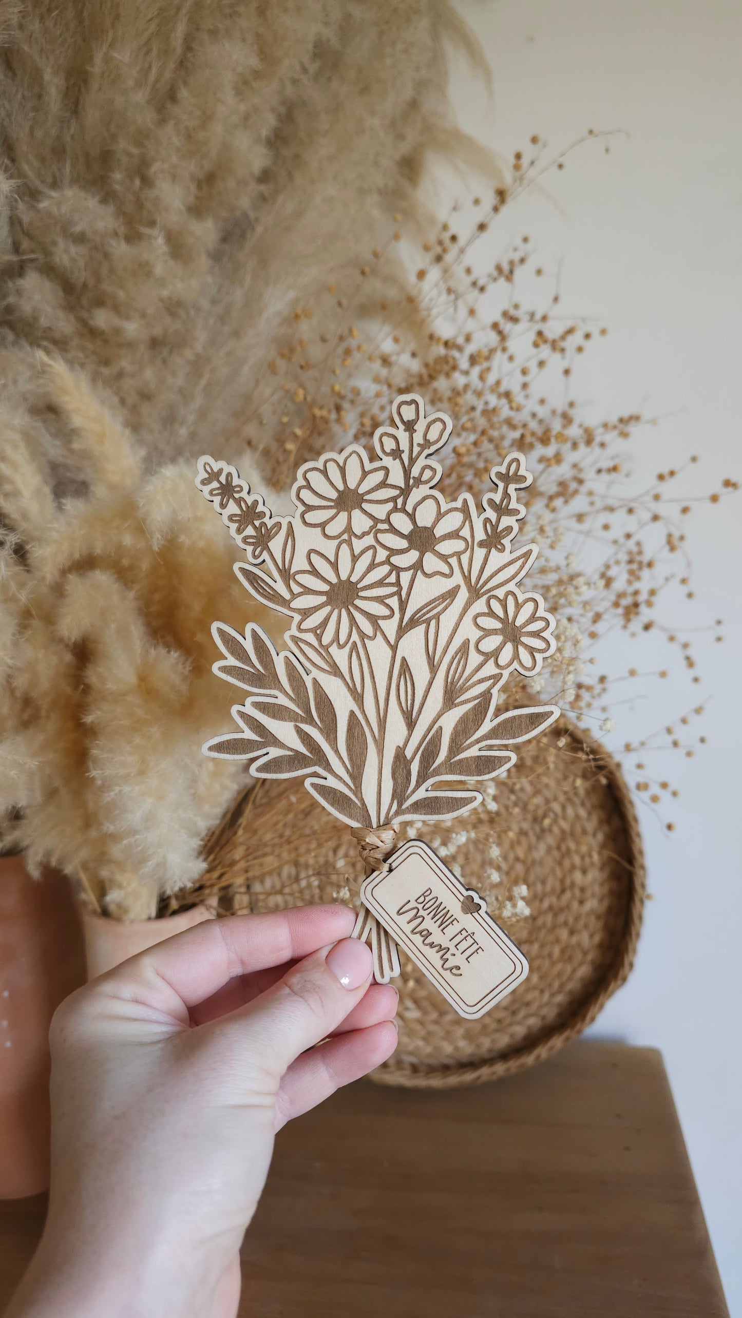 Mon beau bouquet de fleur en bois - Bonne fête mamie