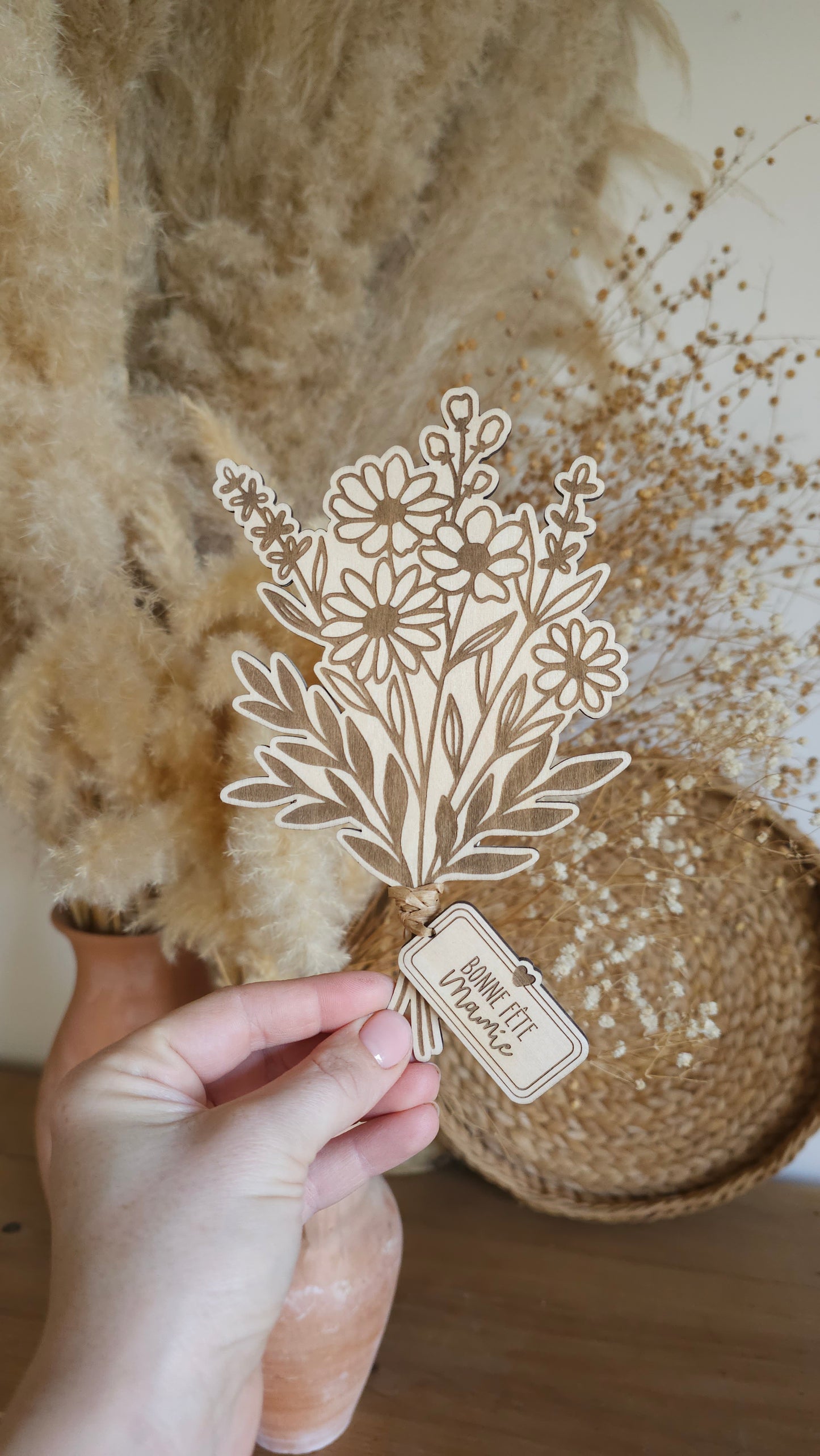 Mon beau bouquet de fleur en bois - Bonne fête mamie