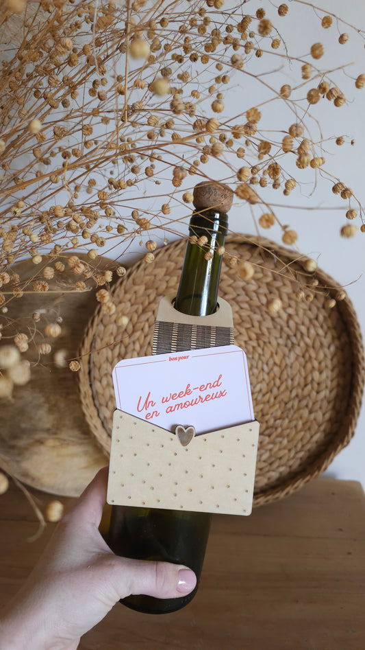 Etiquette à bouteille en bois pour offrir de l’argent – Cadeau original et personnalisé - Saint-Valentin