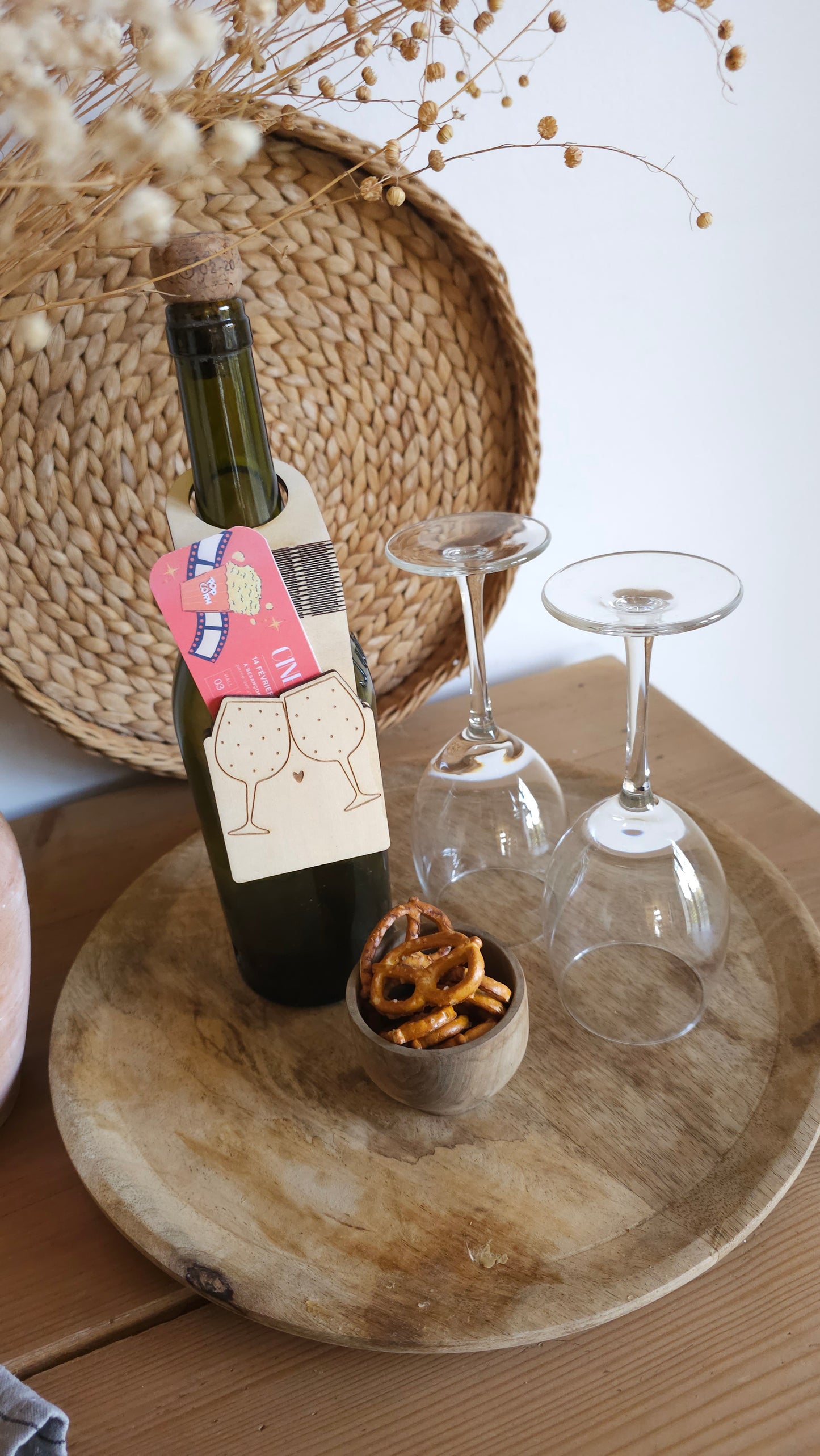 Etiquette à bouteille en bois pour offrir de l’argent – Cadeau original et personnalisé - Saint-Valentin