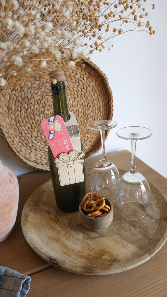 Etiquette à bouteille en bois pour offrir de l’argent – Cadeau original et personnalisé - Saint-Valentin