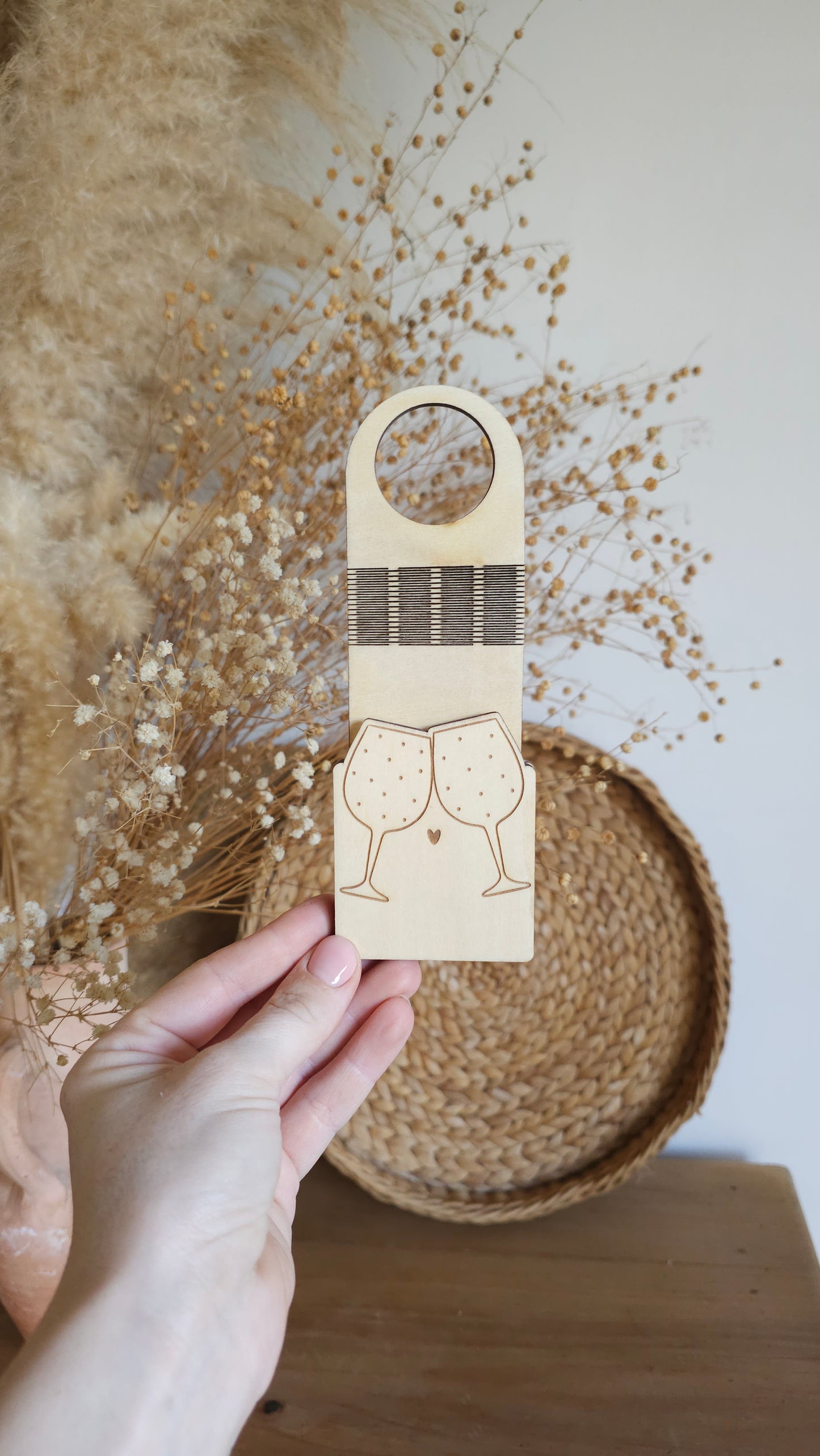 Etiquette à bouteille en bois pour offrir de l’argent – Cadeau original et personnalisé - Saint-Valentin