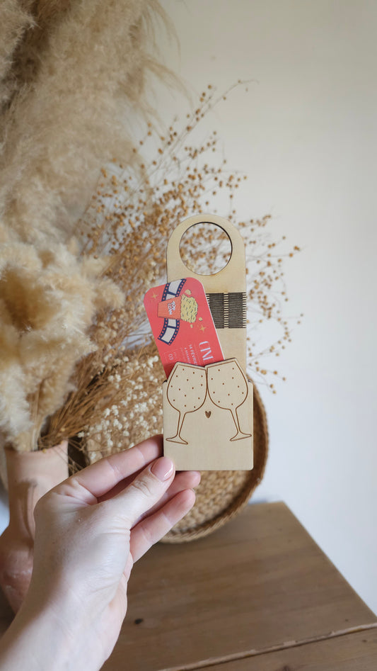 Etiquette à bouteille en bois pour offrir de l’argent – Cadeau original et personnalisé - Saint-Valentin