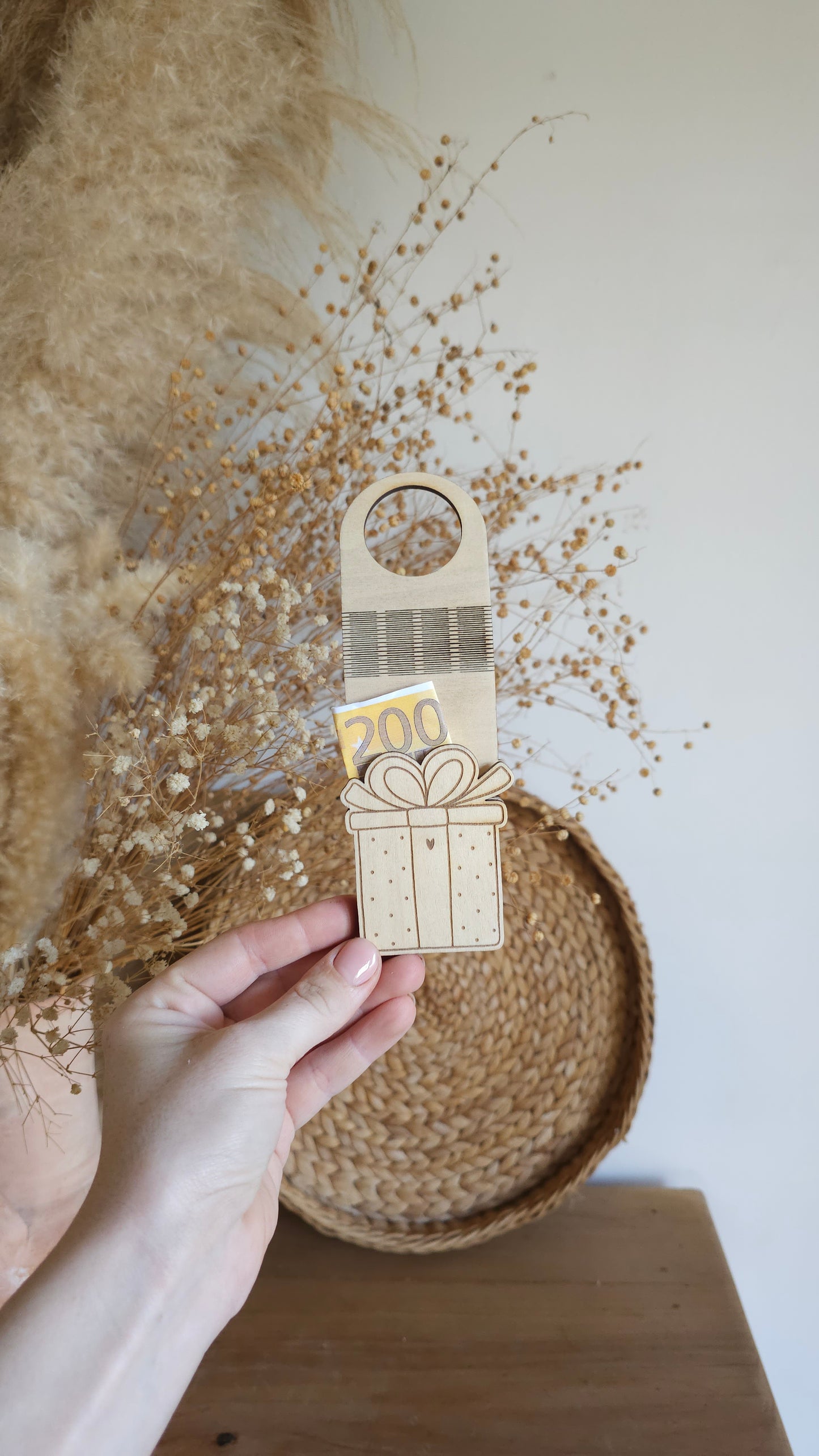 Etiquette à bouteille en bois pour offrir de l’argent – Cadeau original et personnalisé - Saint-Valentin