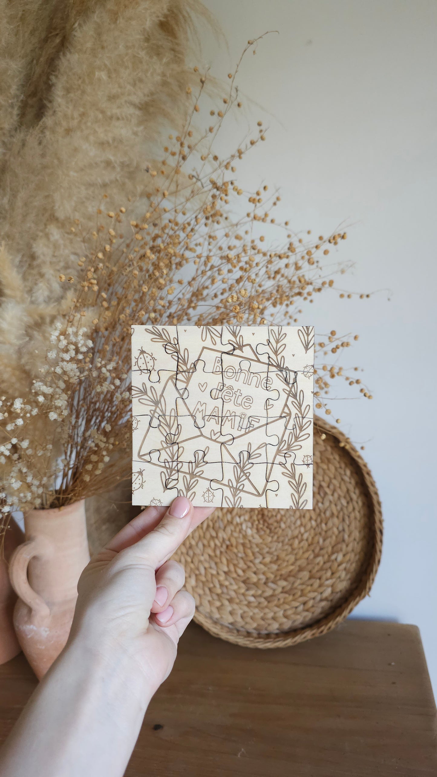 Puzzle en bois personnalisable – Fête des Mamies