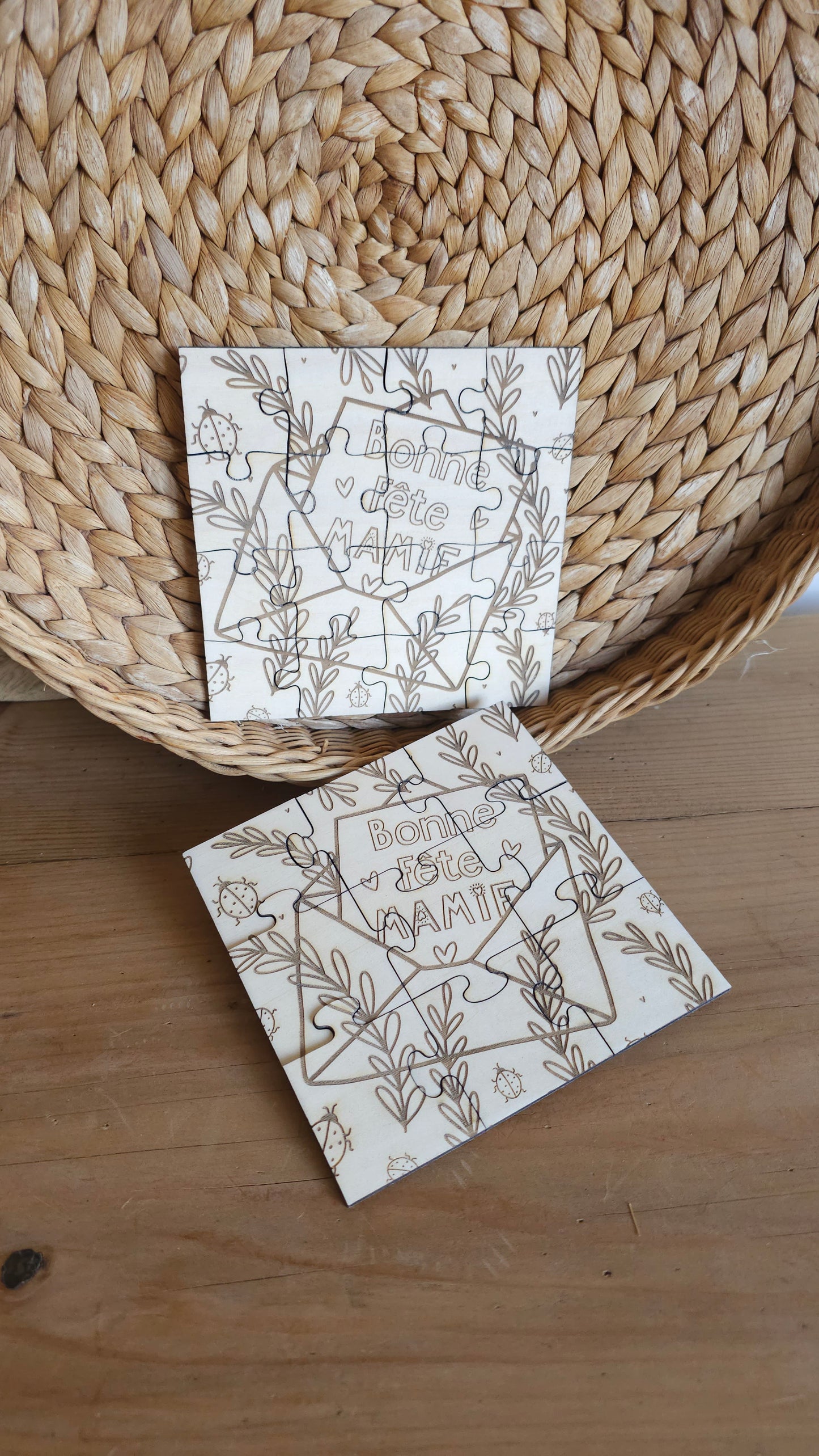 Puzzle en bois personnalisable – Fête des Mamies