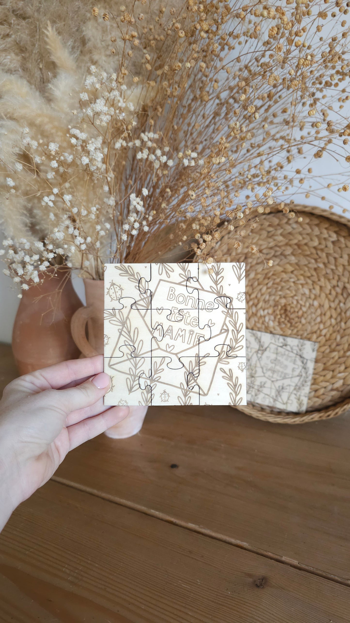 Puzzle en bois personnalisable – Fête des Mamies