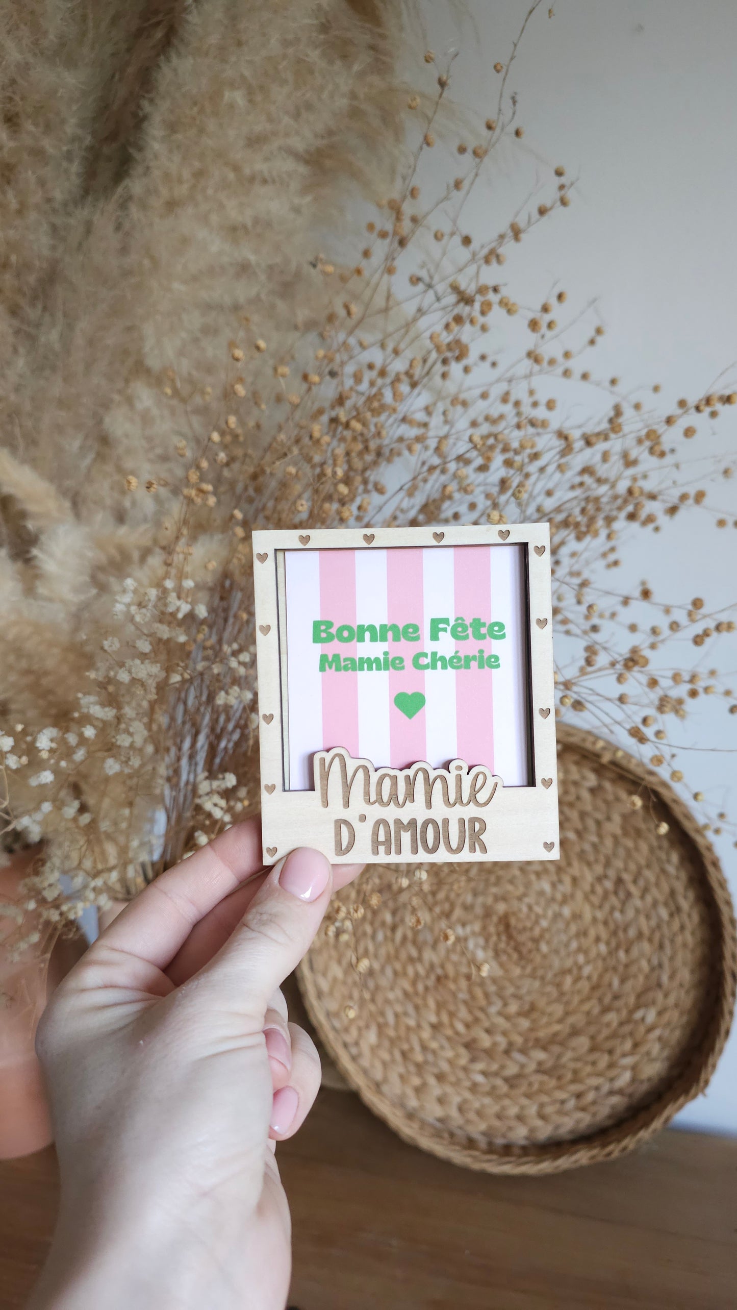 Cadre Polaroid en bois personnalisé – Spécial Fête des Mamies