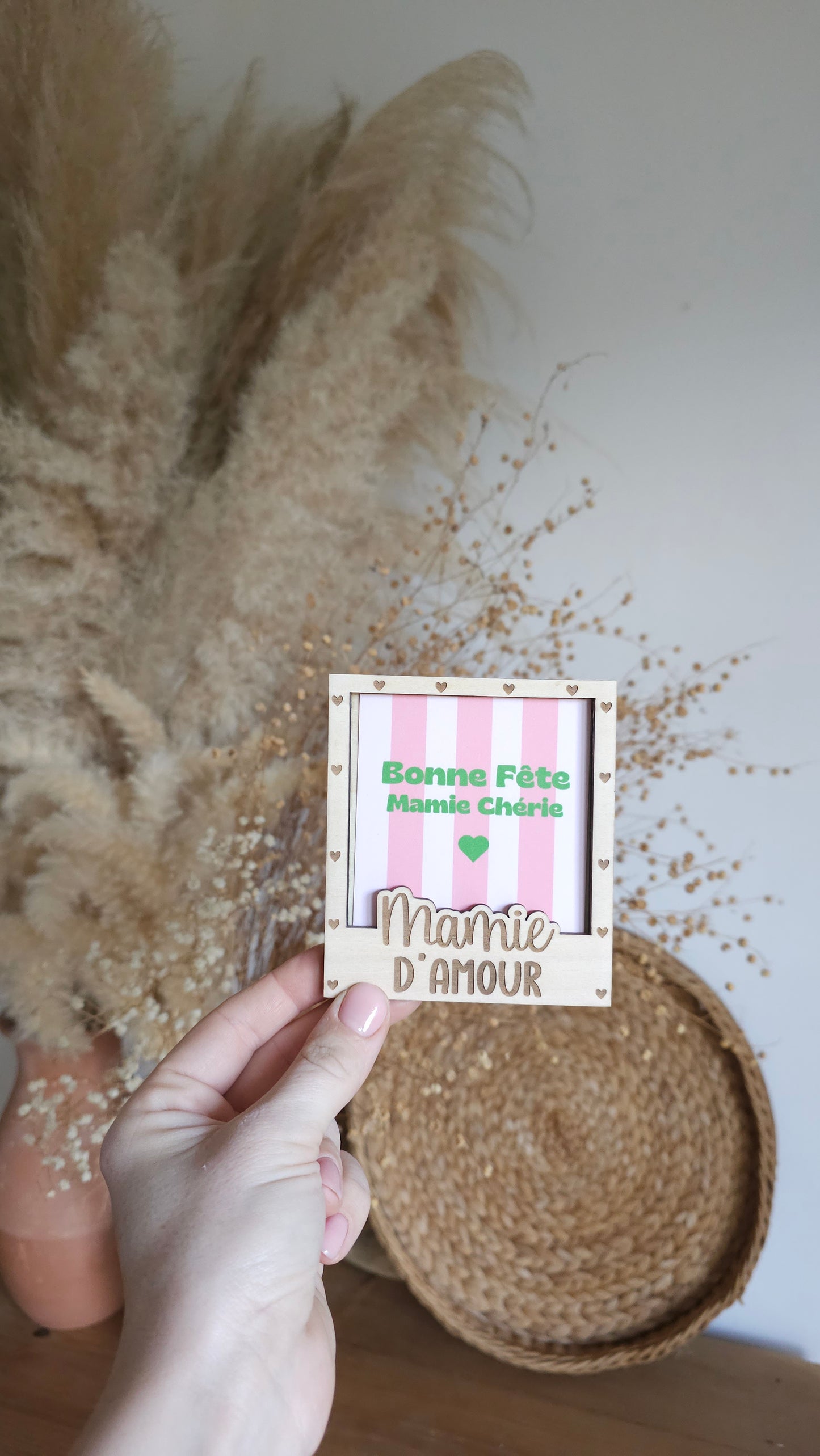 Cadre Polaroid en bois personnalisé – Spécial Fête des Mamies