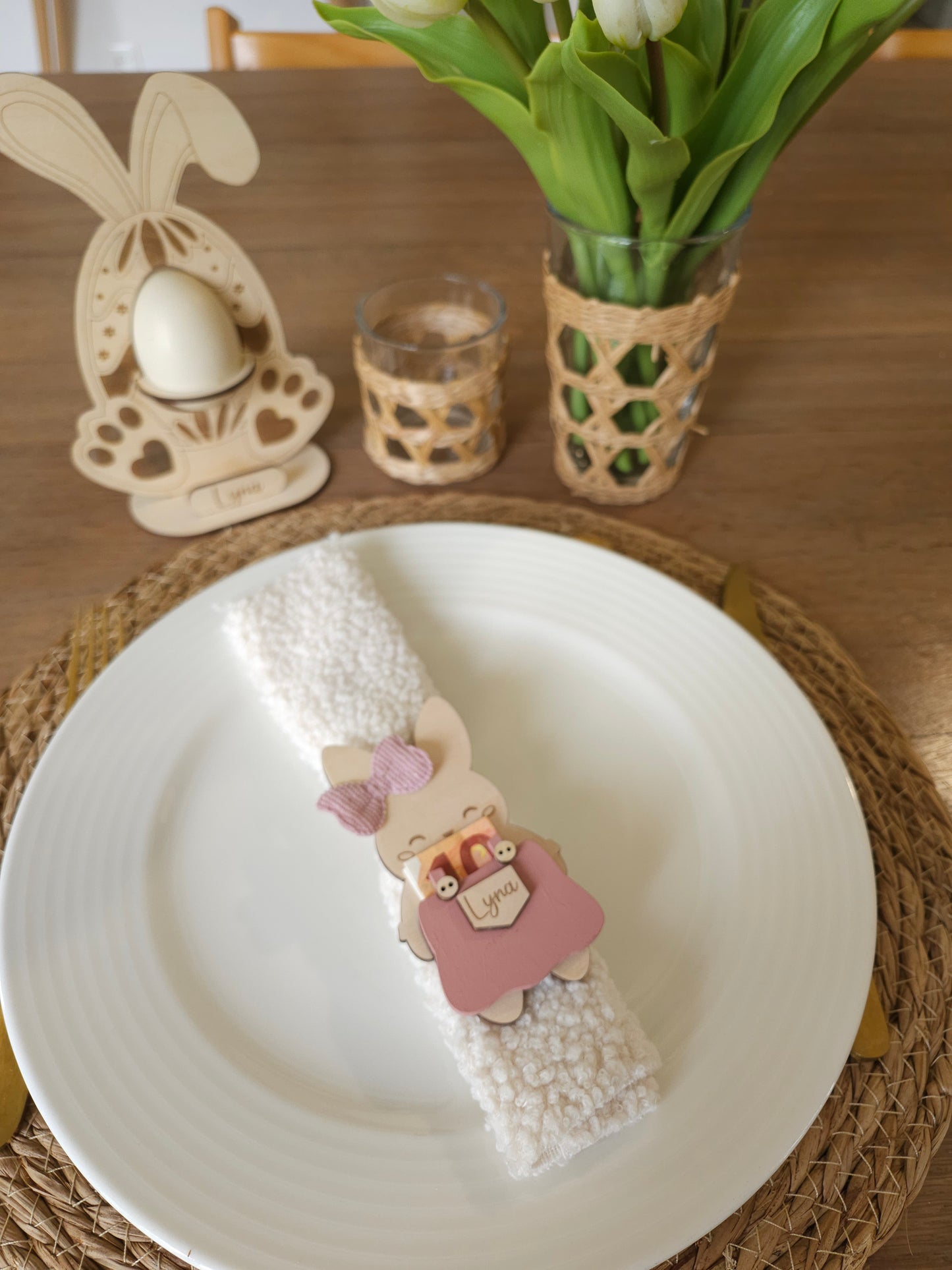 Lapin en Bois billet Personnalisé