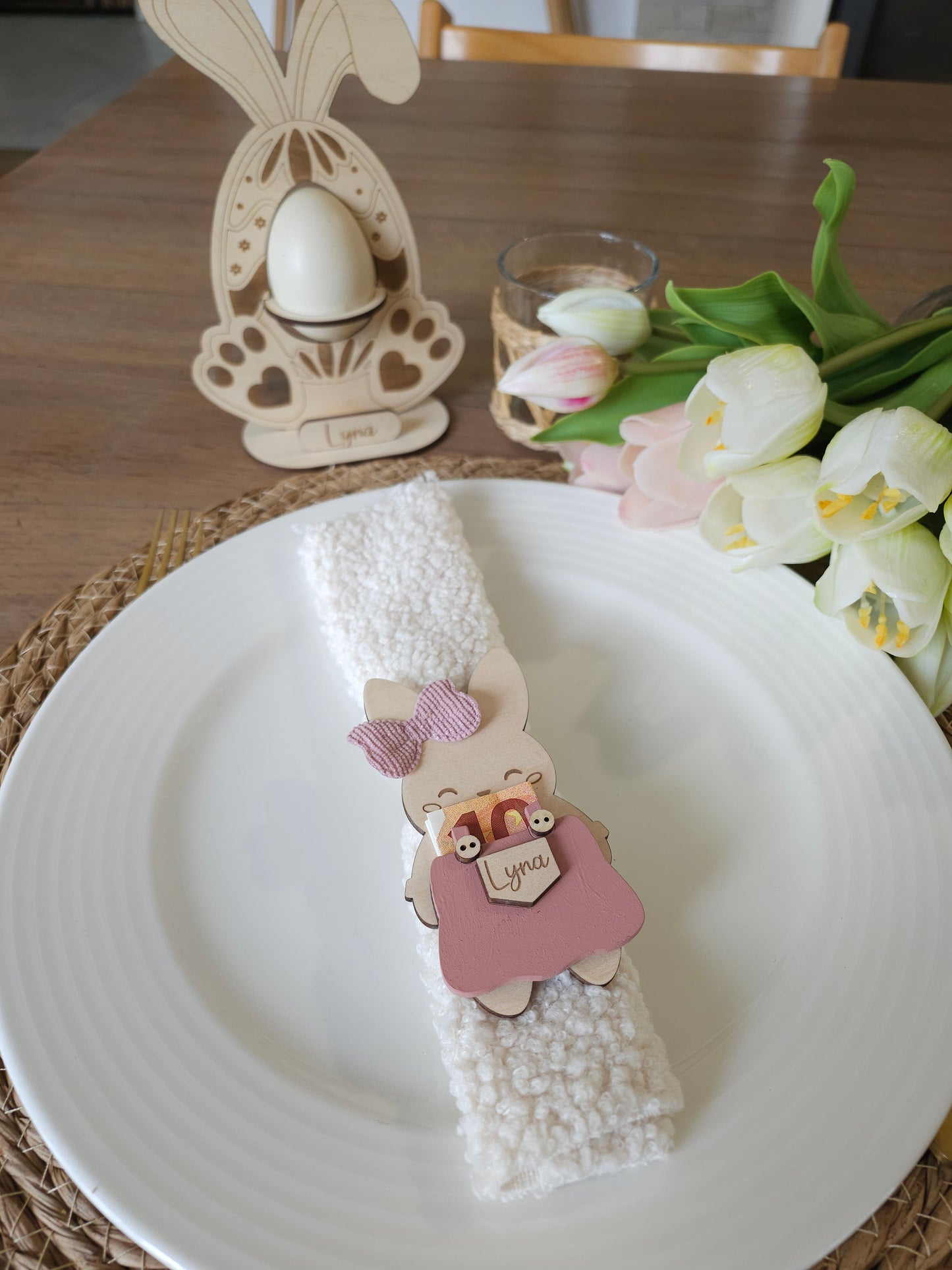 Lapin en Bois billet Personnalisé