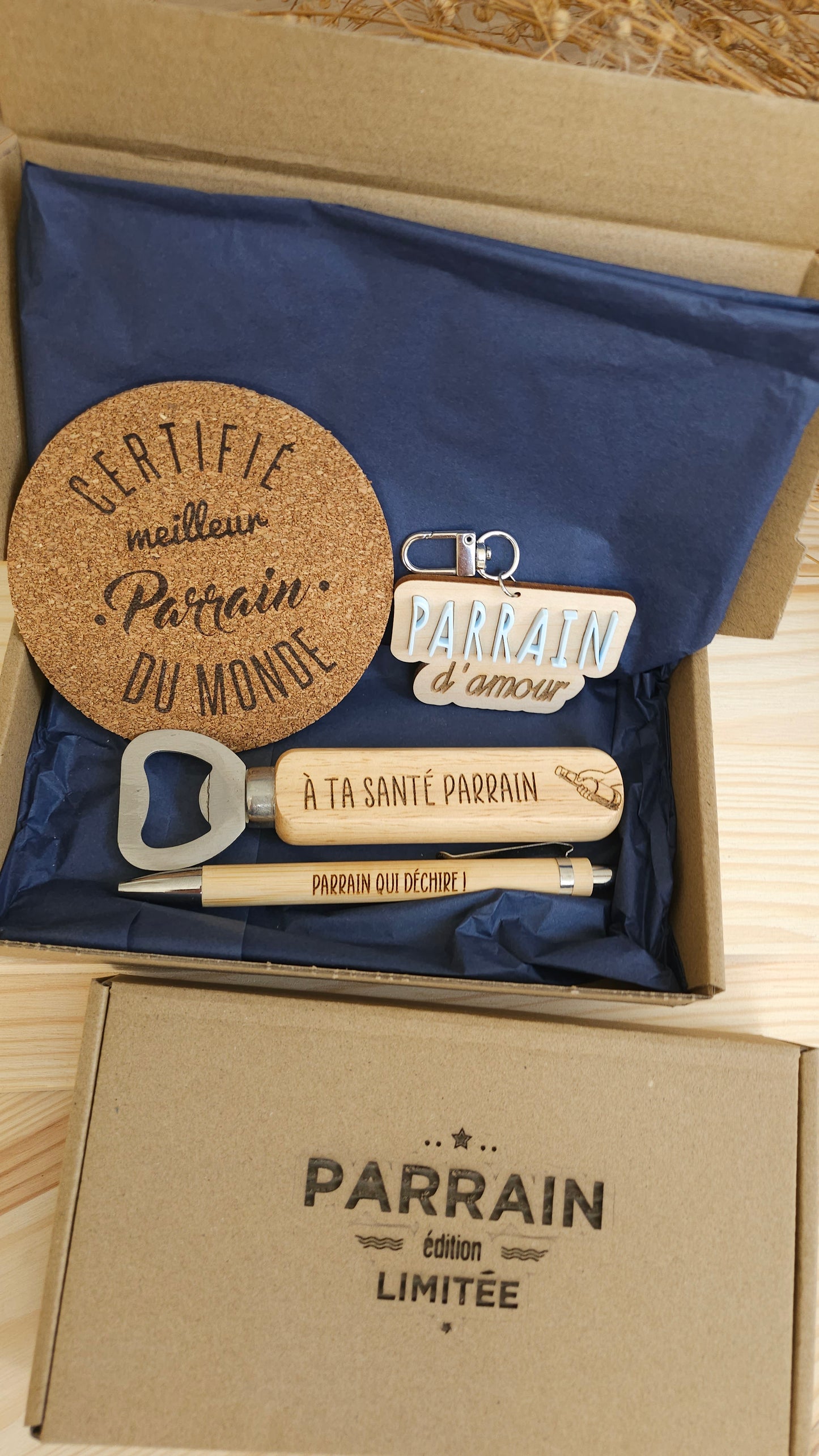 Box Cadeau Parrain & Marraine Personnalisée – Cadeau Baptême Original et Unique