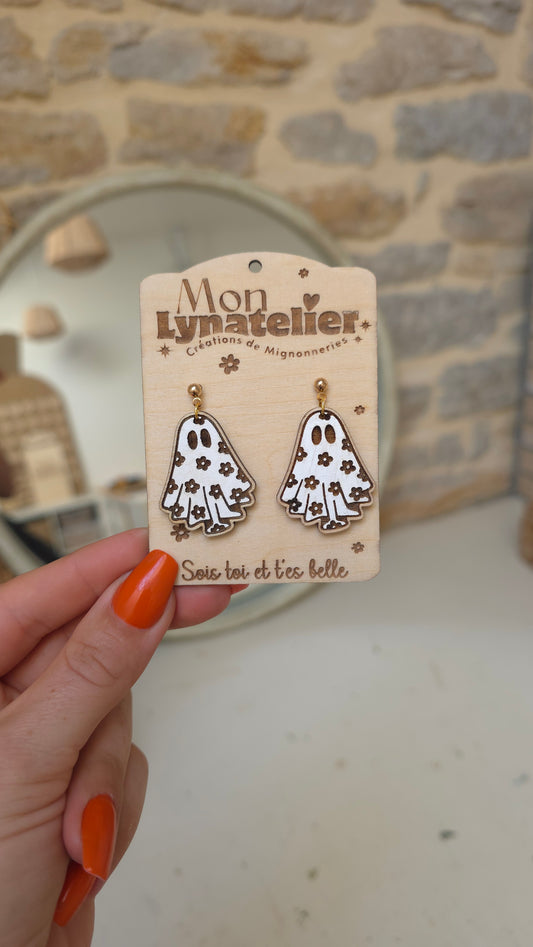 Boucles d’oreilles fantôme fleuri 🌸👻