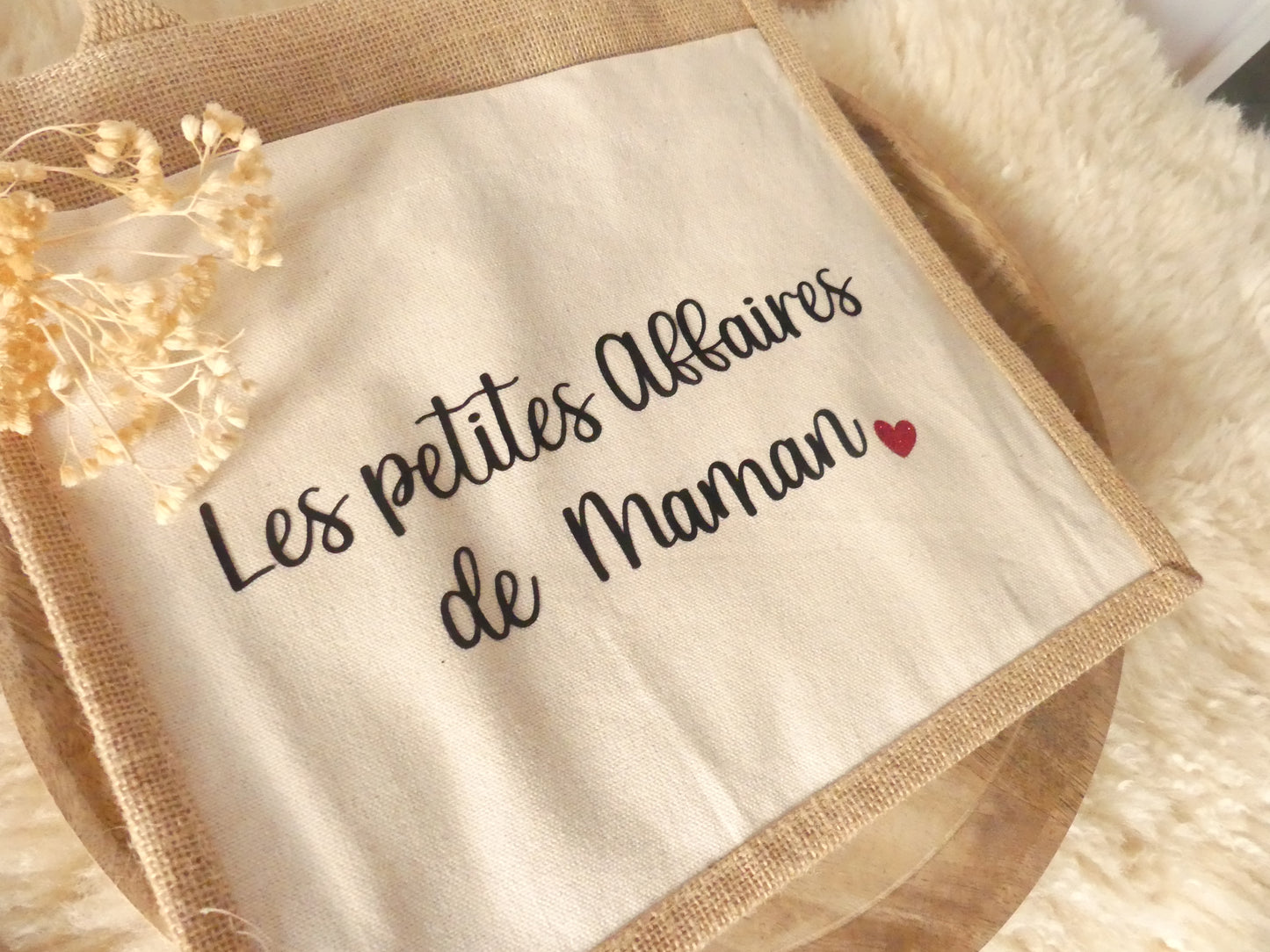 Sac cabas en toile de jute – Pour une maman unique