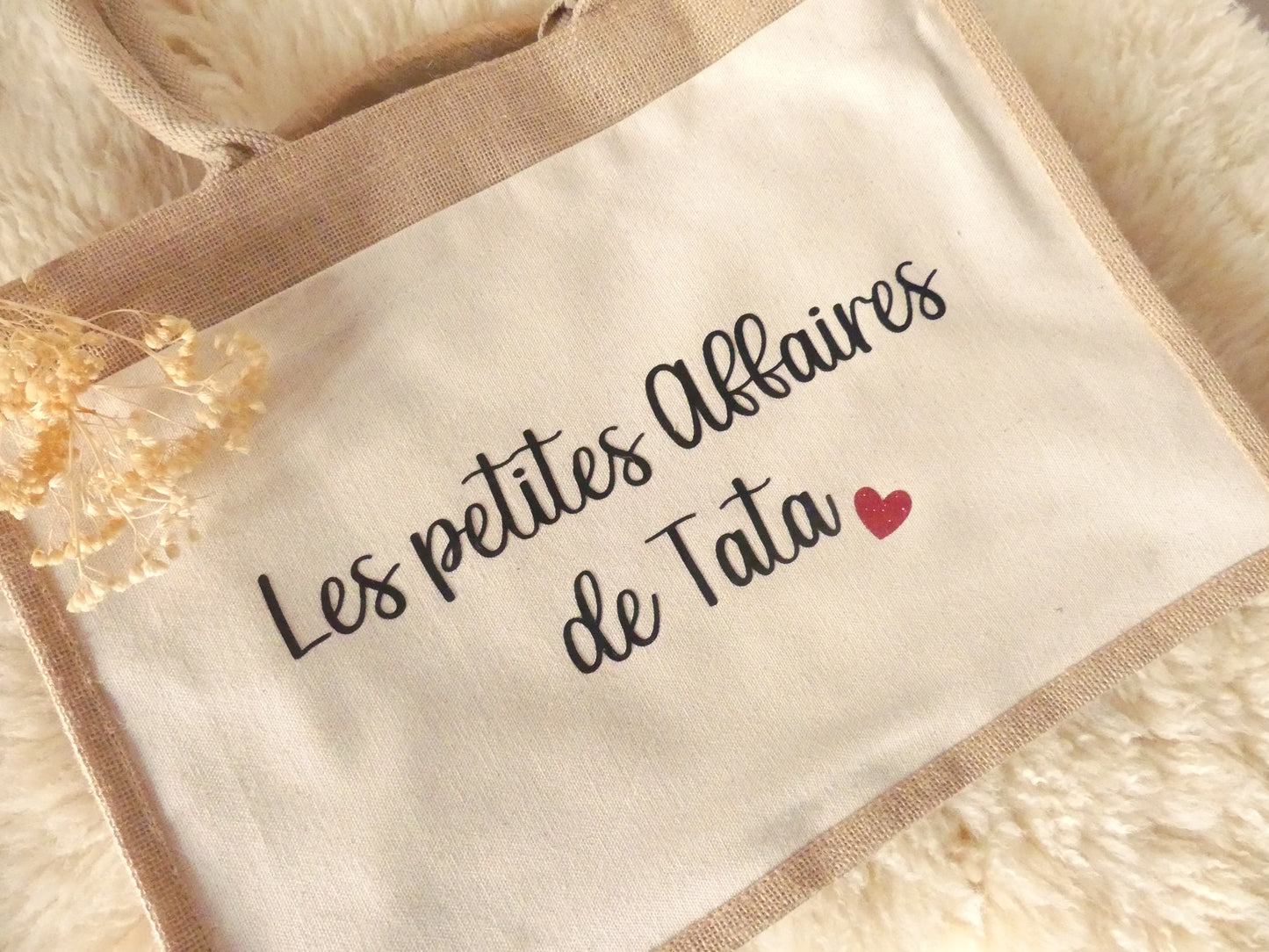 Sac cabas en toile de jute – Pour une tata