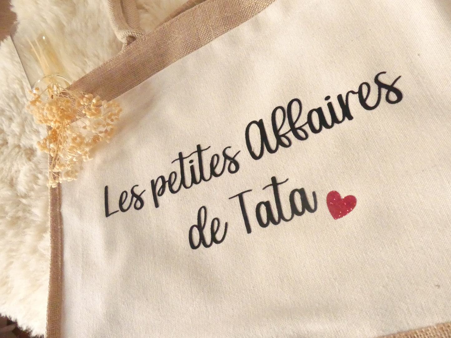 Sac cabas en toile de jute – Pour une tata