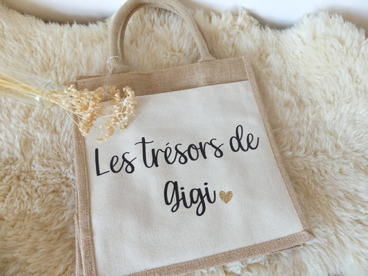 Sac cabas en toile de jute – Les petits Trésors de...