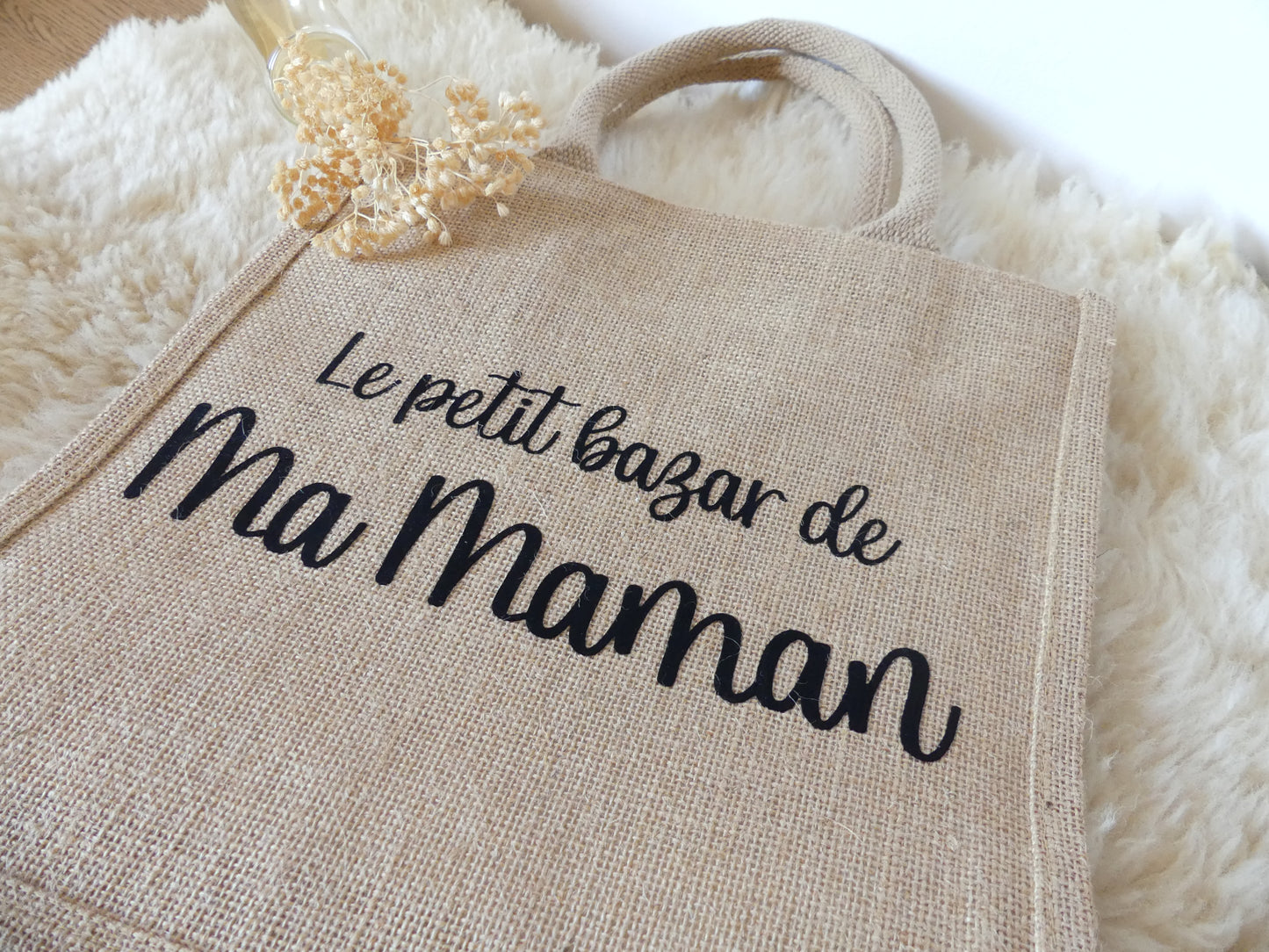 Sac cabas en toile de jute – Maman