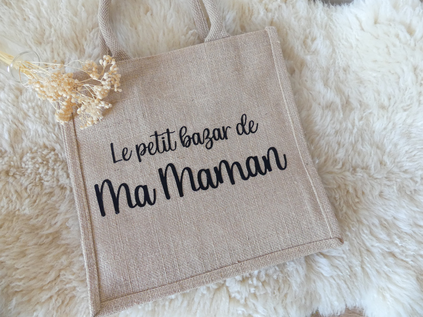 Sac cabas en toile de jute – Maman