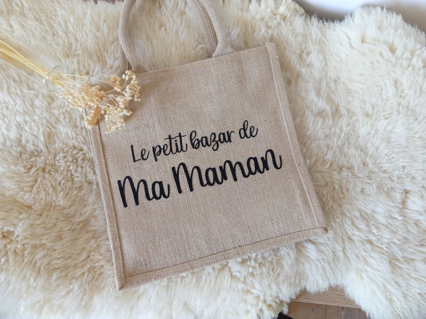 Sac cabas en toile de jute – Maman