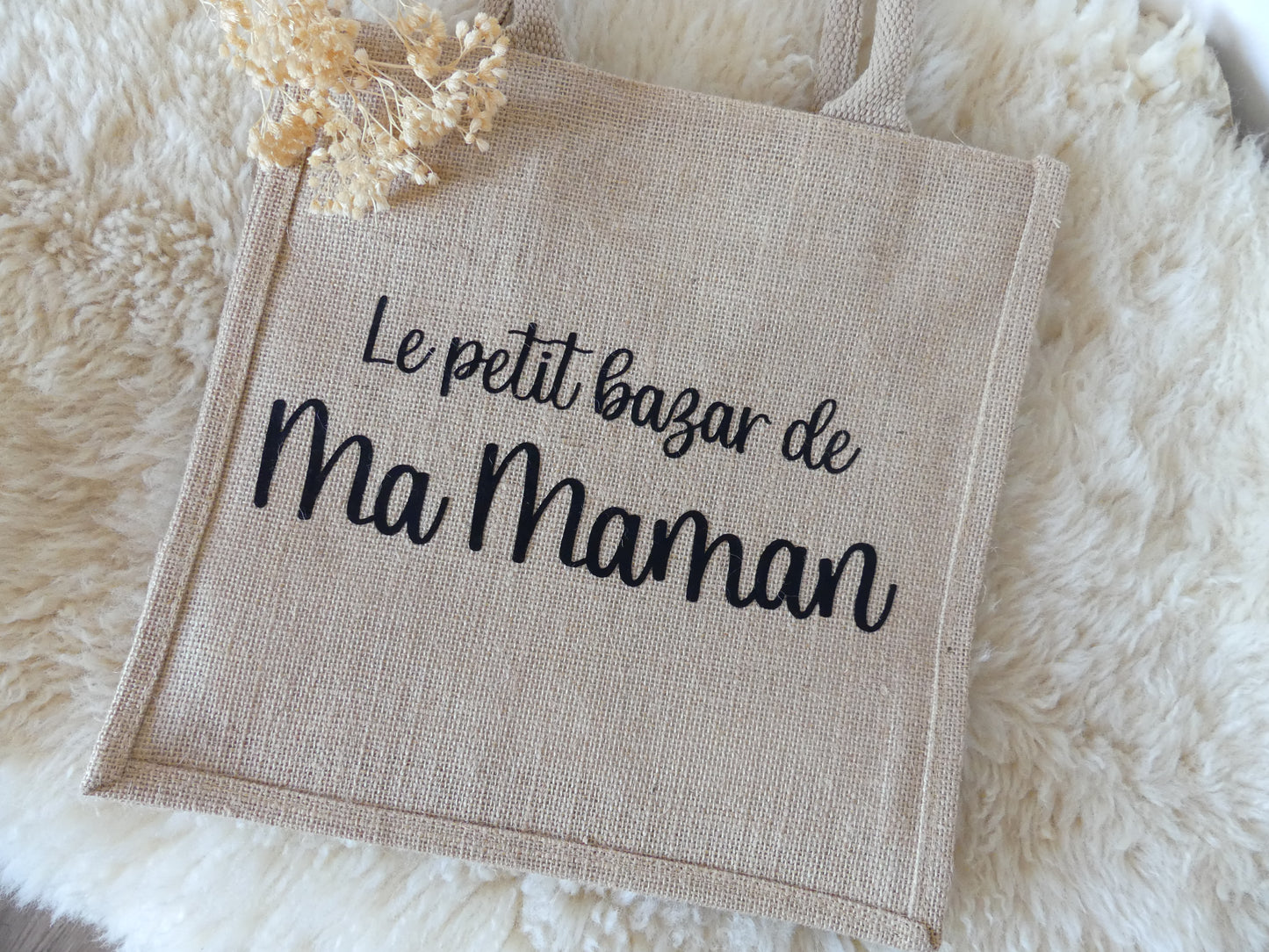 Sac cabas en toile de jute – Maman