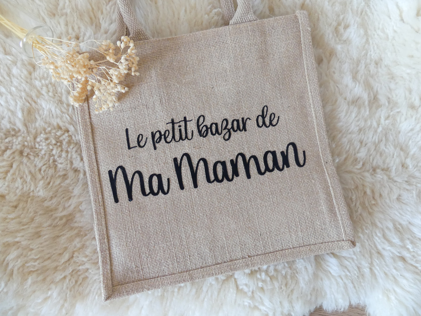 Sac cabas en toile de jute – Maman