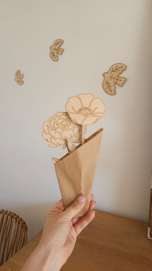 Fleurs à colorier – Cadeau Fin d'année - Nounou - Atsem - Maîtresse - Maman