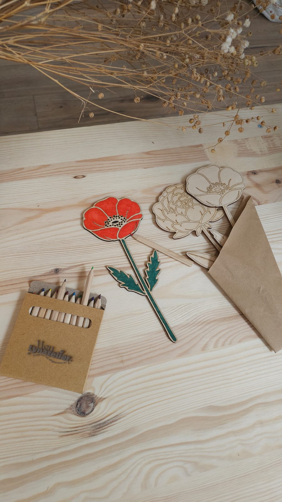 Fleurs à colorier – Cadeau Fin d'année - Nounou - Atsem - Maîtresse - Maman